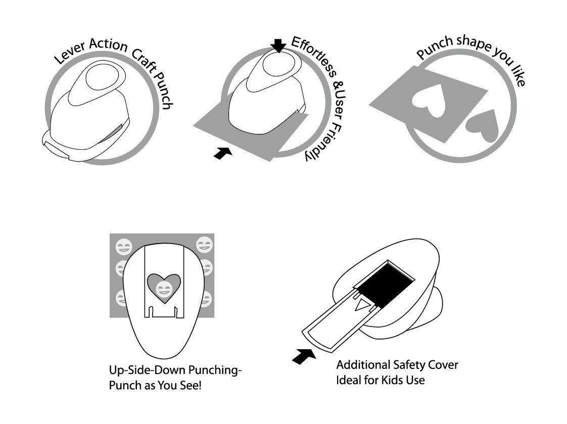 Bira 3 inch Heart Lever Action Craft Punch, Valentine’s Day Punch, for Paper Crafting, Scrapbooking, Card Arts, DIY Projects