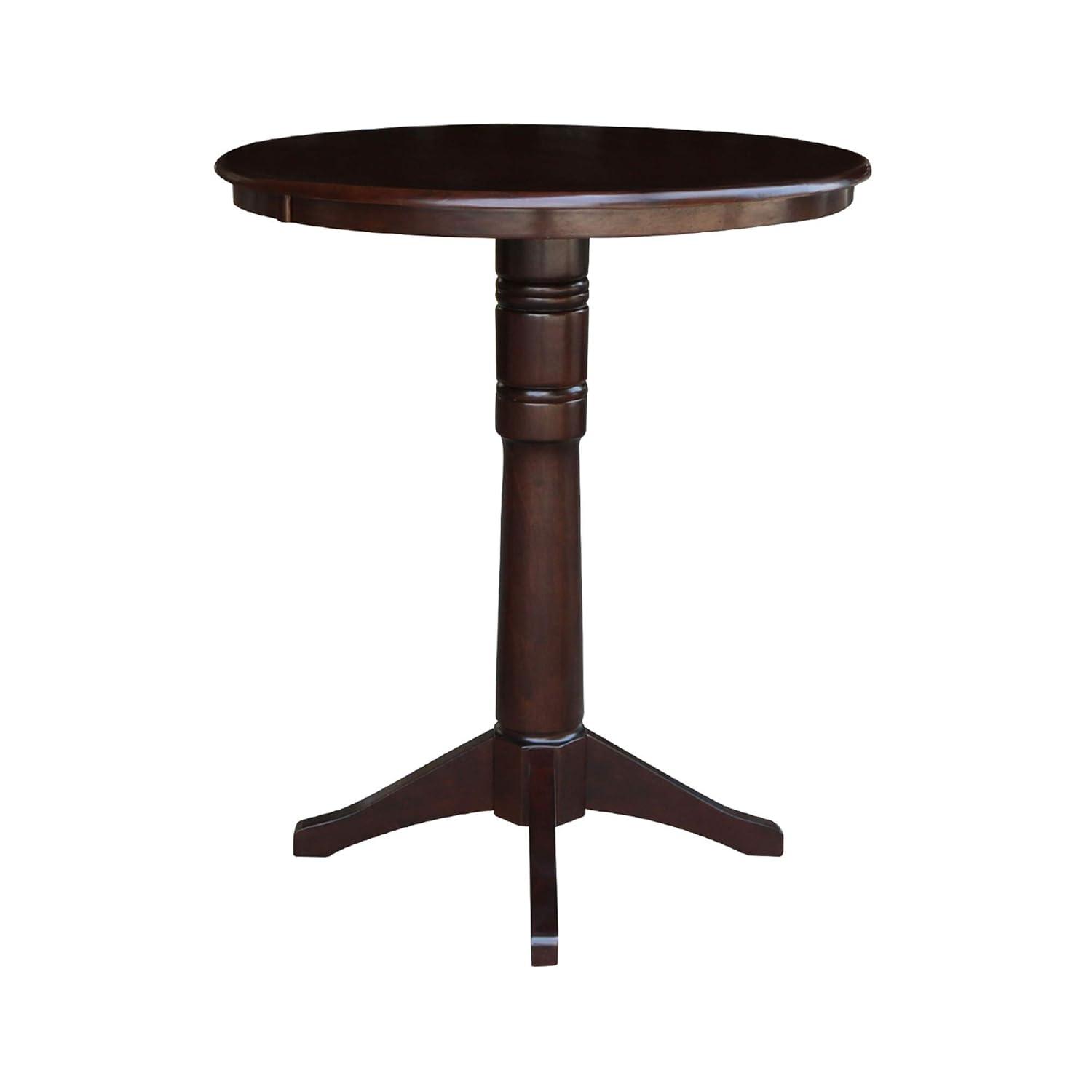 36" Round Pedestal Bar Height Table - Mocha