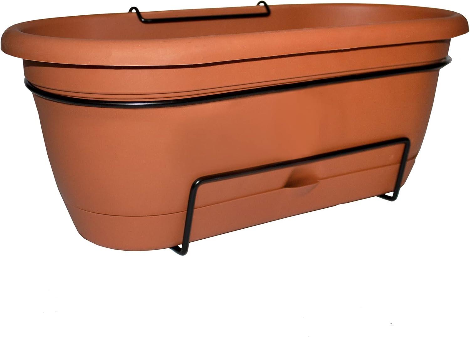Bloem 7.5 in. H X 9.13 in. W X 18 in. D Resin Lucca Window Box Terracotta
