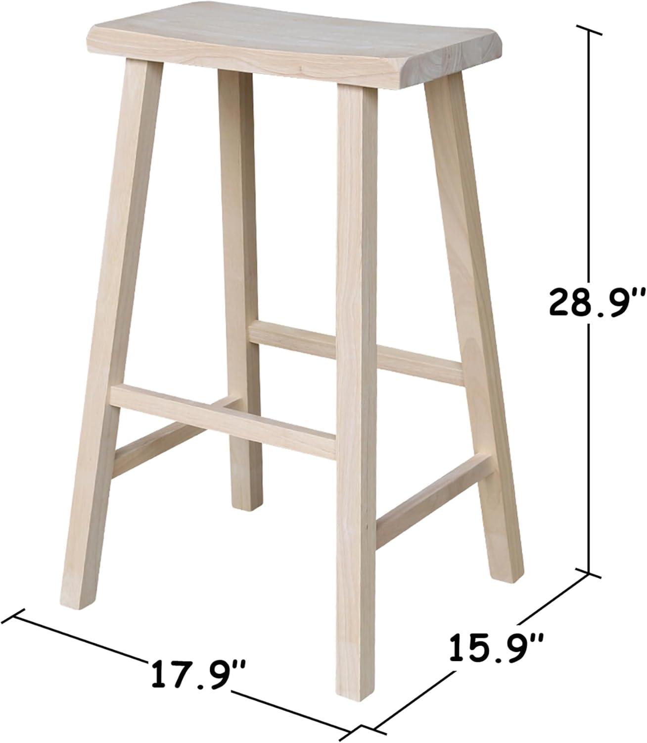 International Concepts Wood Saddle Seat Stool - 29" Seat Height - Unfinished