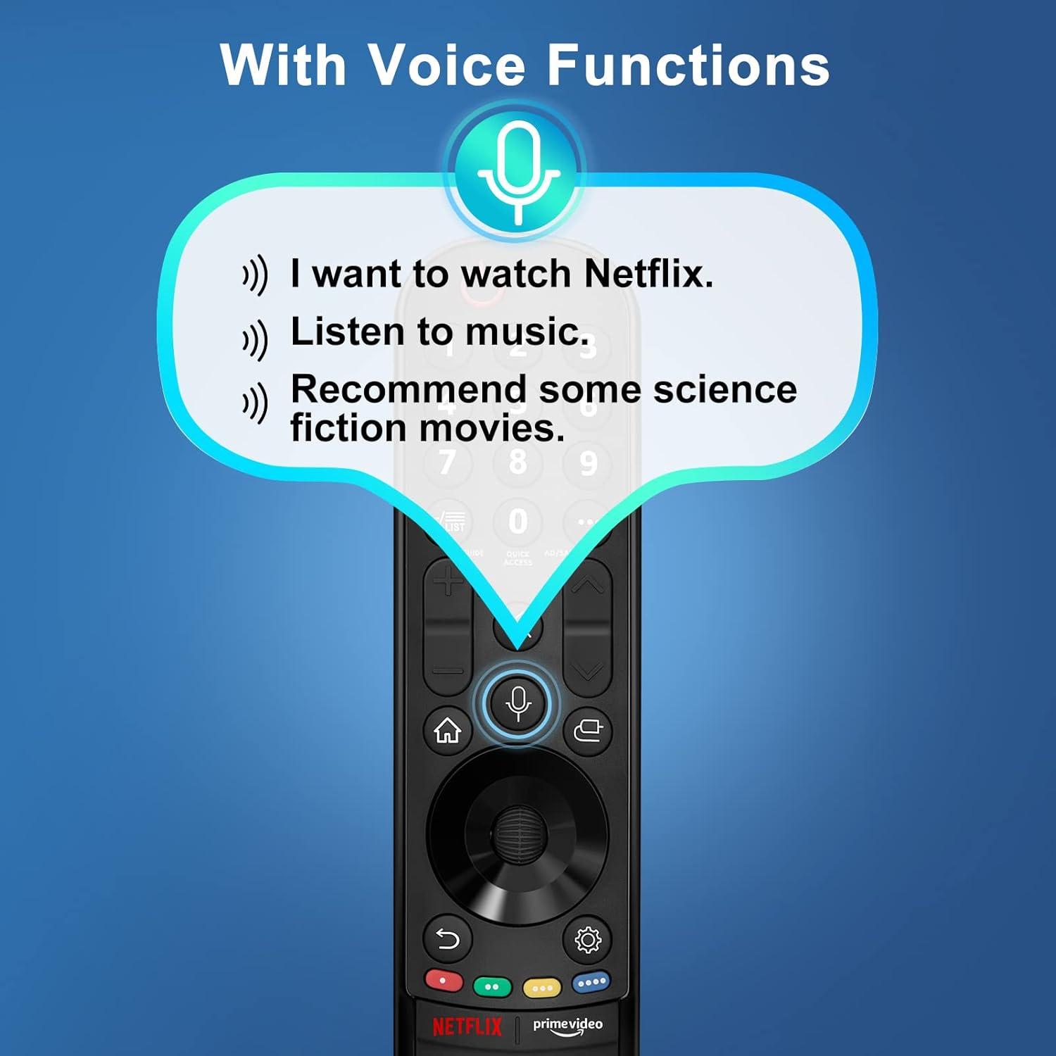 Black Voice Remote Control for LG Smart TV with Pointer and Voice Function