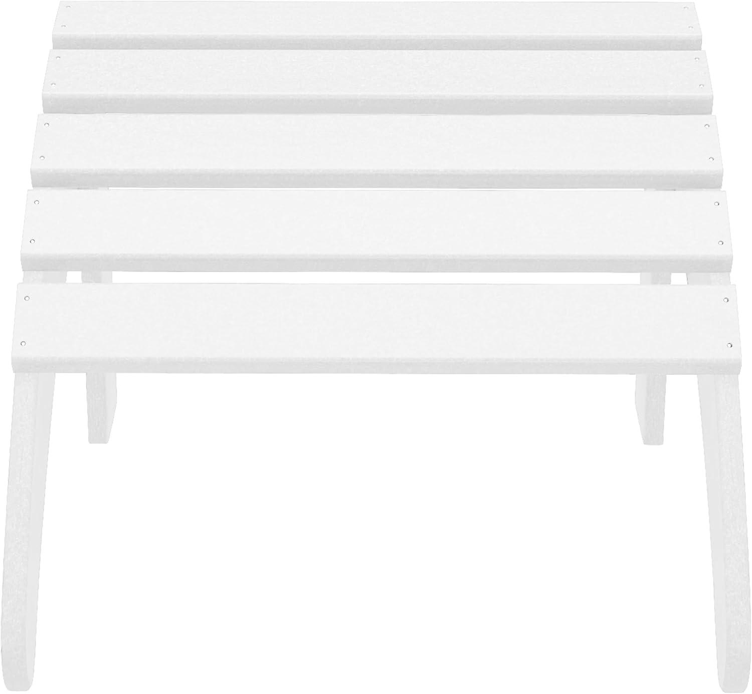 WestinTrends All-Weather Outdoor Patio Poly Adirondack Ottoman Footrest, White