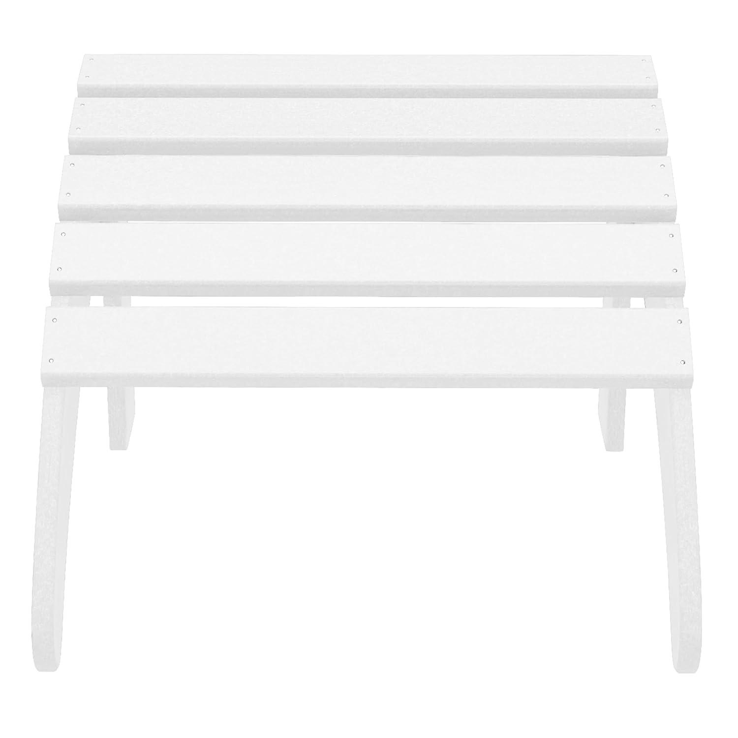 WestinTrends All-Weather Outdoor Patio Poly Adirondack Ottoman Footrest, White