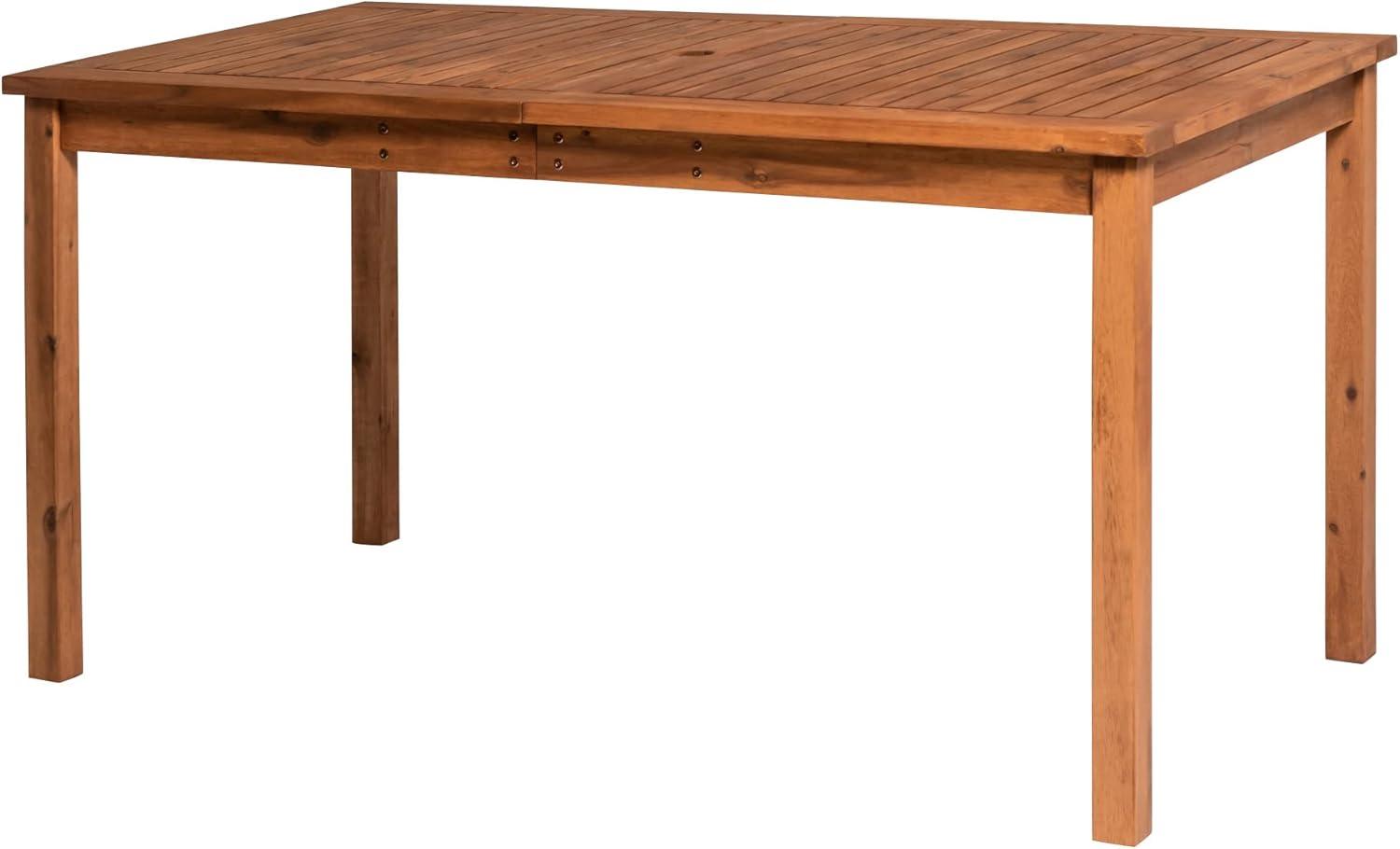 Walker Edison Acacia Wood Patio Simple Dining Table