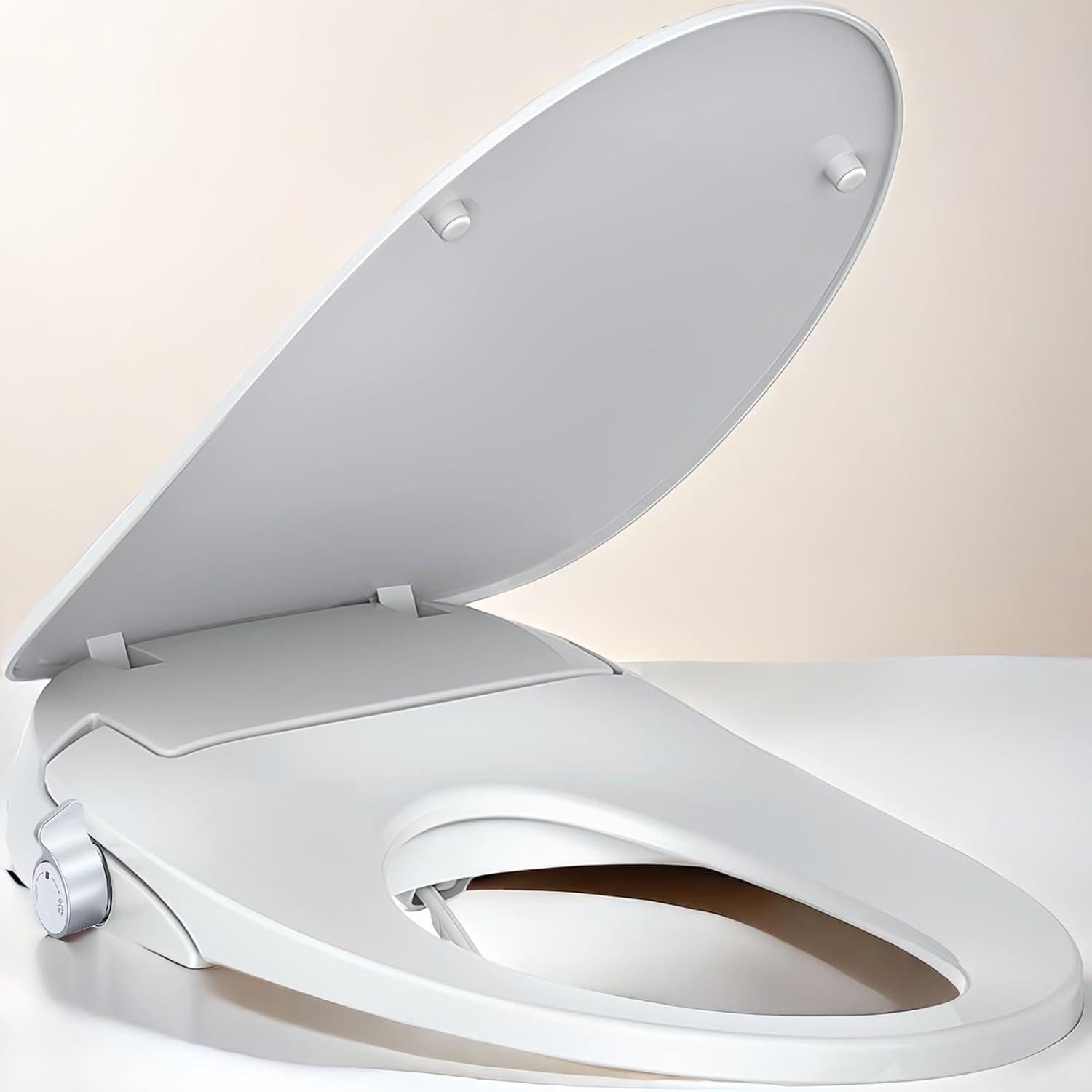 MyDepot Bidet Toilet Seat - Elongated, Non-Electric, Self-Cleaning Dual Nozzles