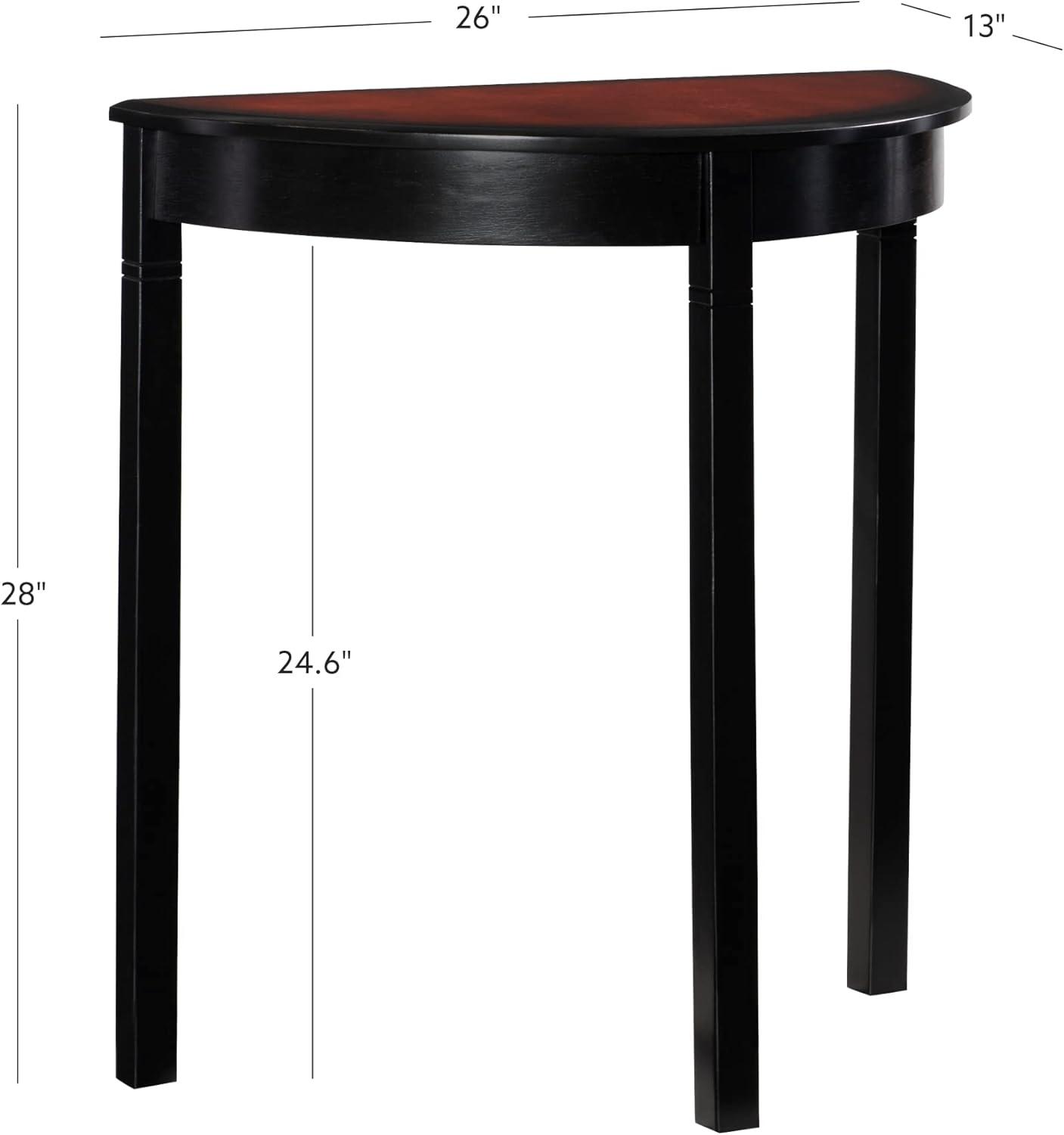 Camden Traditional Wood Demi Lune Console Table Black Cherry - Linon: Sturdy Entryway Furniture, Half Moon Shape, MDF Composite