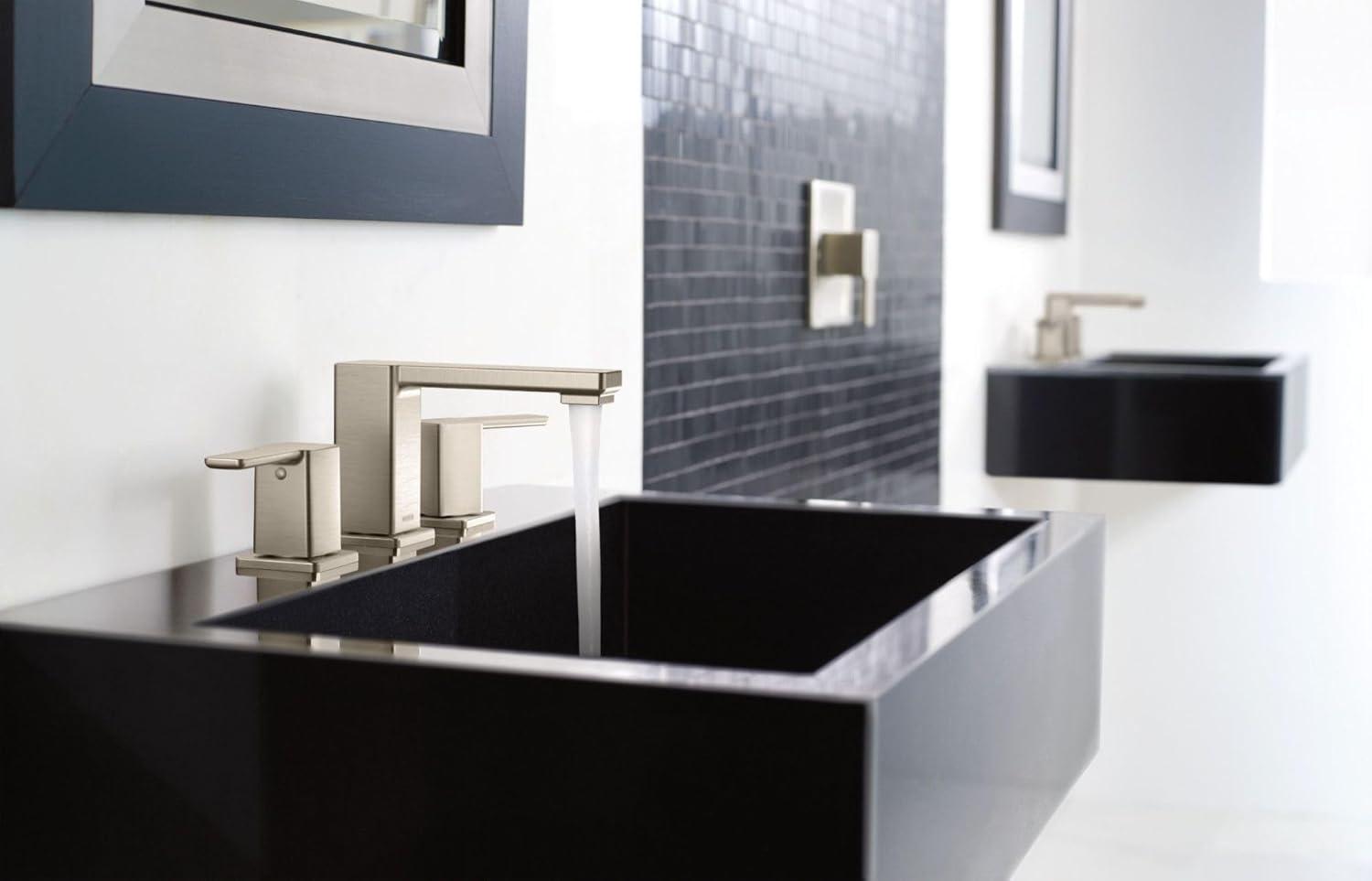 90 Degree Widespread Bathroom Faucet with Drain Assembly