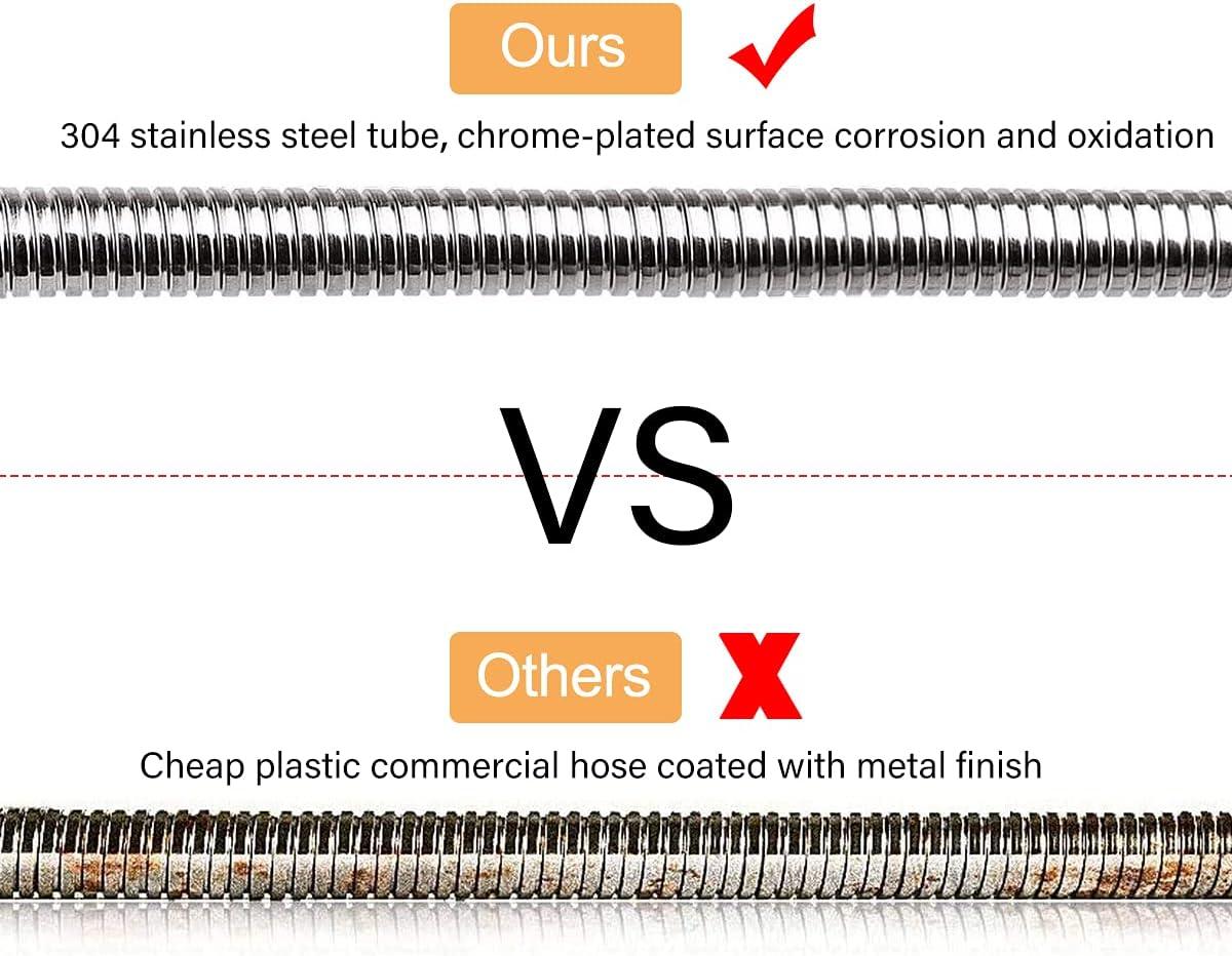 KWODE Pre-rinse Hose 38 Inch Flexible Stainless Replacement Hose for All Brand Commercial Kitchen Sink Faucet with 7/8”-20NPT Female Thread (96CM/38”)