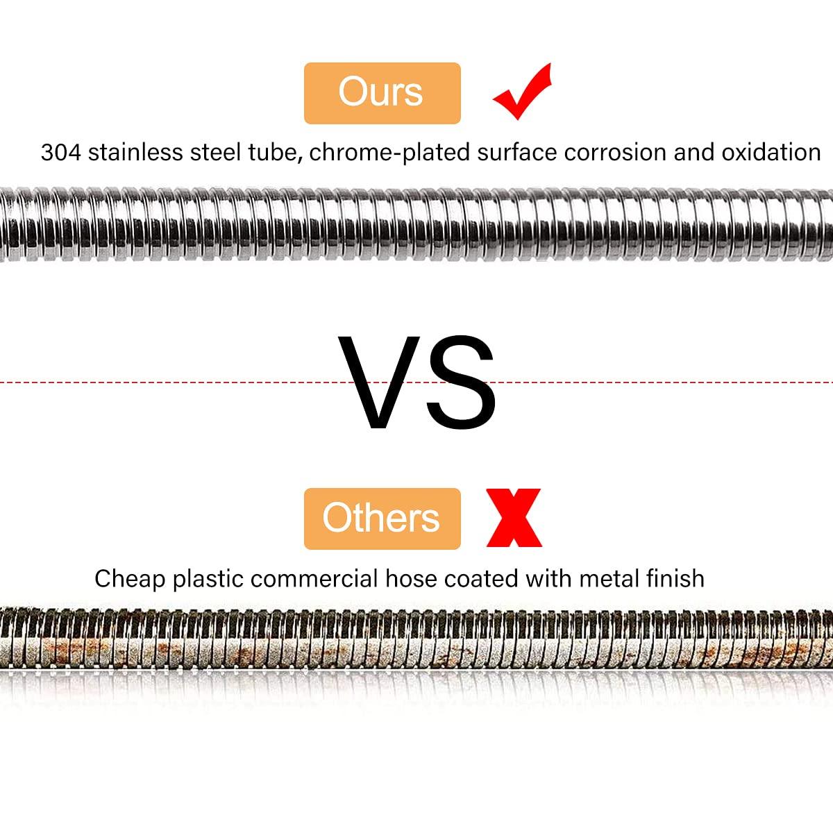 KWODE Pre-rinse Hose 38 Inch Flexible Stainless Replacement Hose for All Brand Commercial Kitchen Sink Faucet with 7/8”-20NPT Female Thread (96CM/38”)