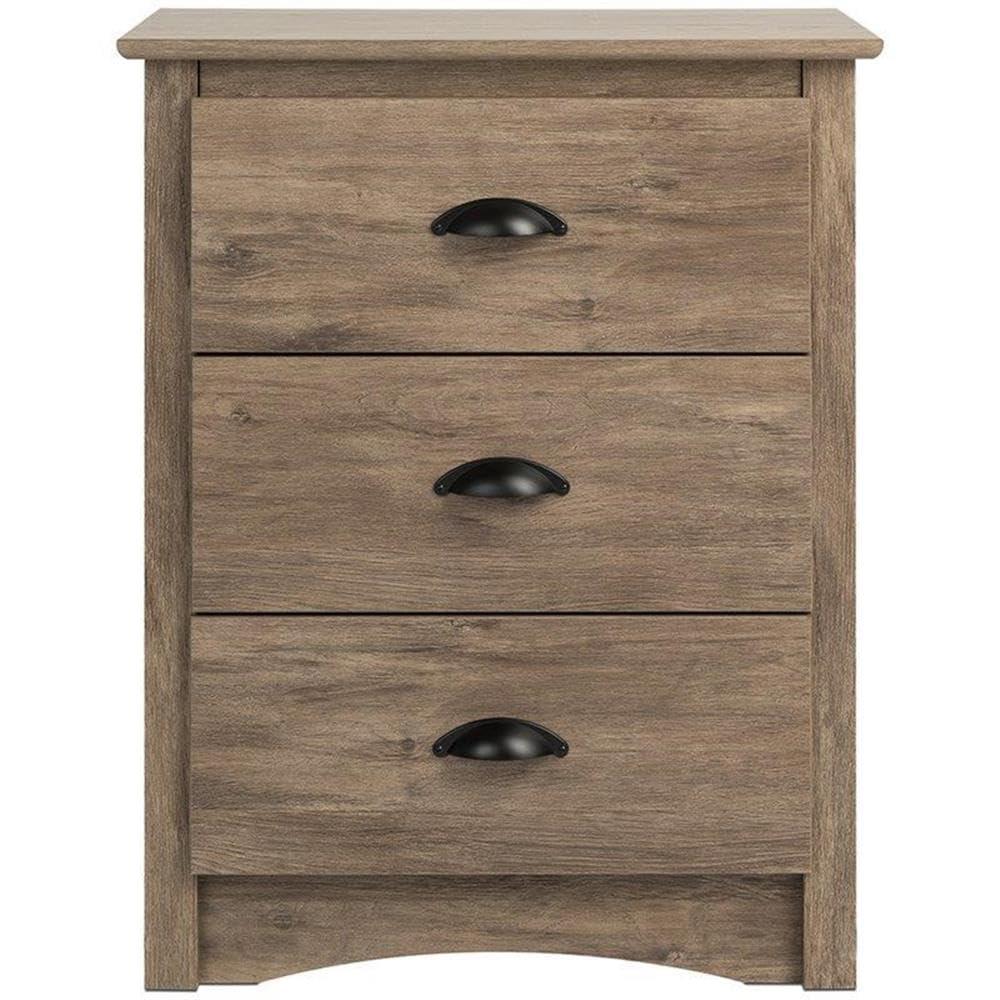 Prepac Sonoma 3 Drawer Nightstand - Black : Wood Composite Bedside Table, Rectangle Shape, Spot Clean