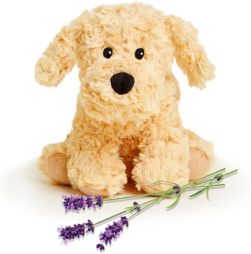 Beige Plush Heatable Lavender Scented Stuffed Dog