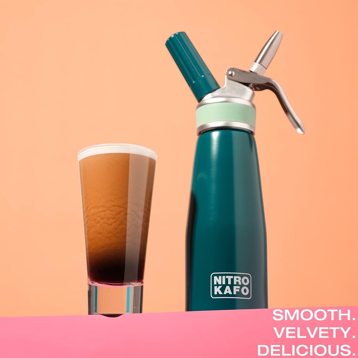 NITRO KAFO Cold Brew Maker and Nitro Cold Brew Coffee Maker with Cold Brew Mason Jar & Nitro Coffee Machine