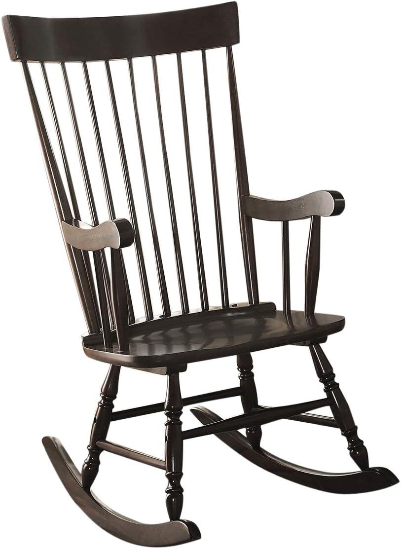 Arlo 45" Black Wooden Rocking Chair with Arms