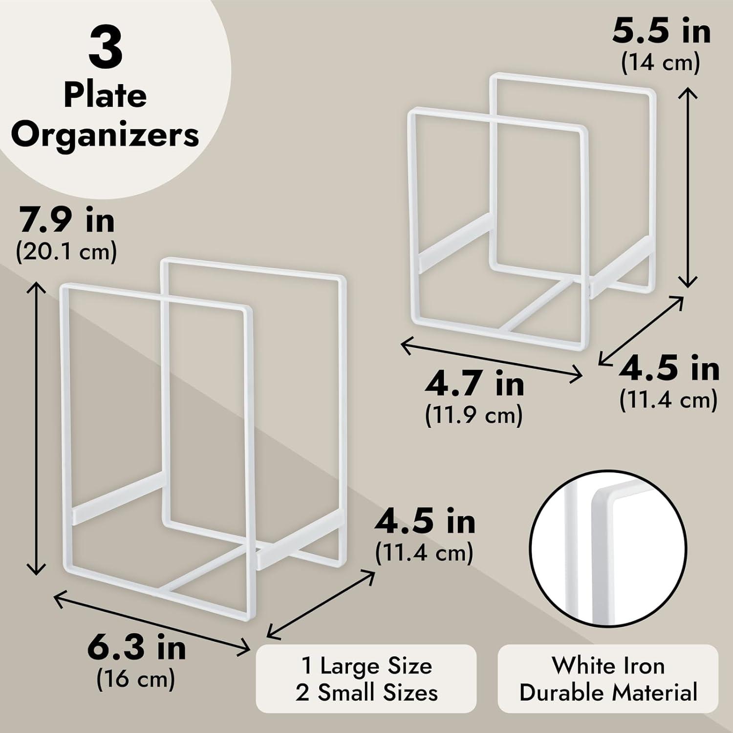 Juvale 3 Pack Kitchen Cabinet Organizer for Plates, Pots and Pans (2 Sizes)