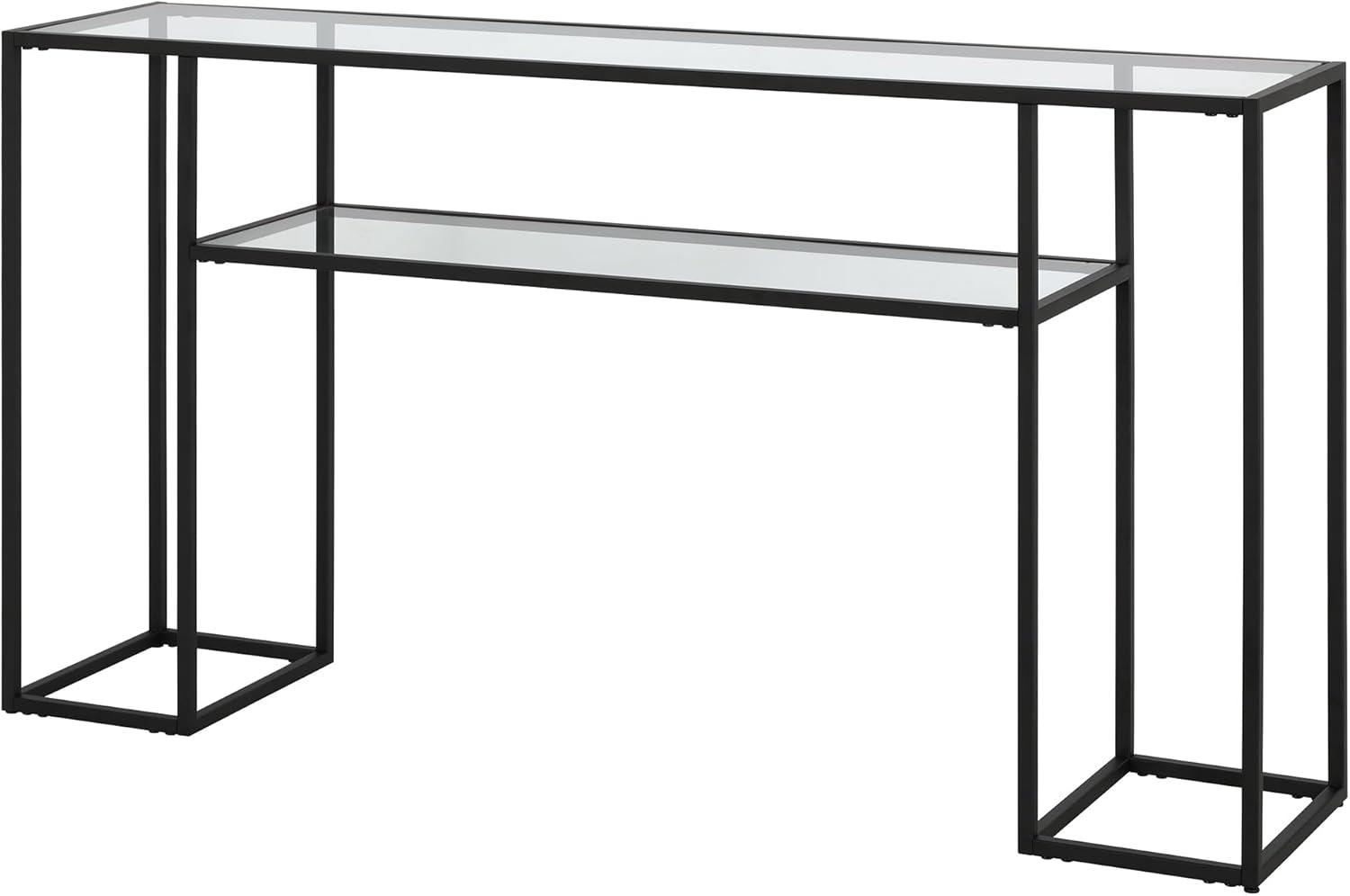 Marilyn Blackened Bronze 55" Wide Console Table with Glass Top