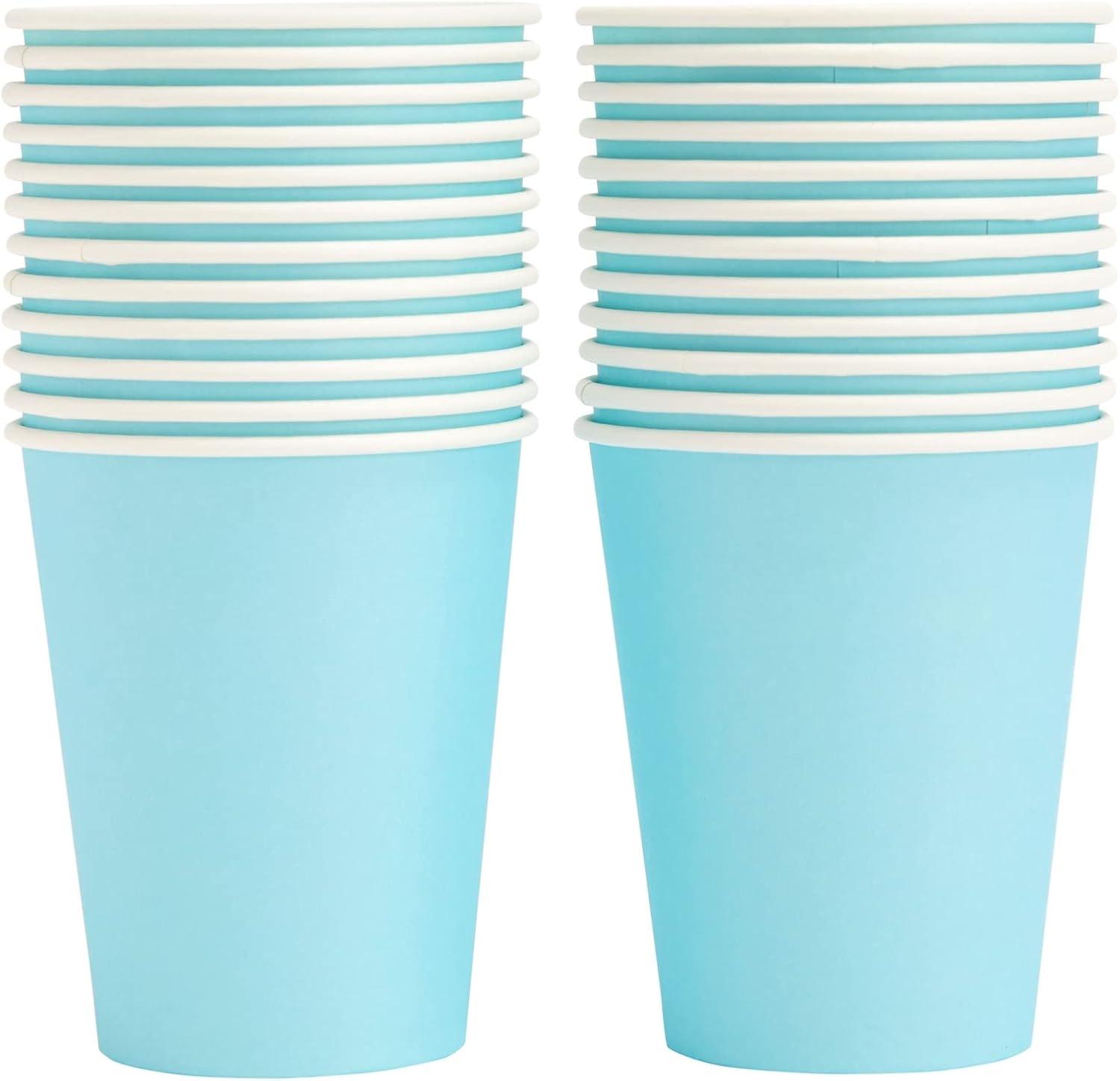 Juvale 72-Piece Light Blue Party Supplies, Paper Plates, Cups & Napkins for Baby Shower, Gender Reveal, Graduation, Serves 24