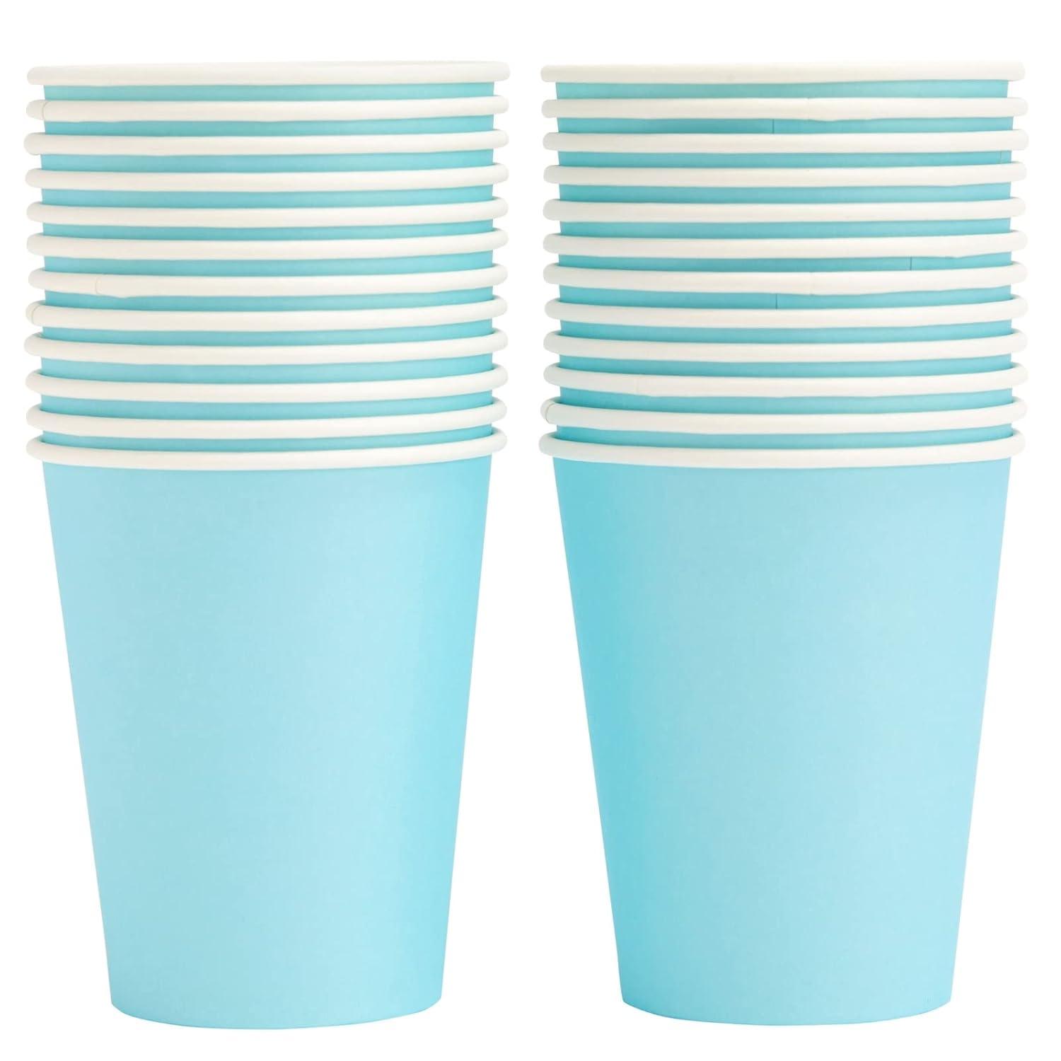 Juvale 72-Piece Light Blue Party Supplies, Paper Plates, Cups & Napkins for Baby Shower, Gender Reveal, Graduation, Serves 24