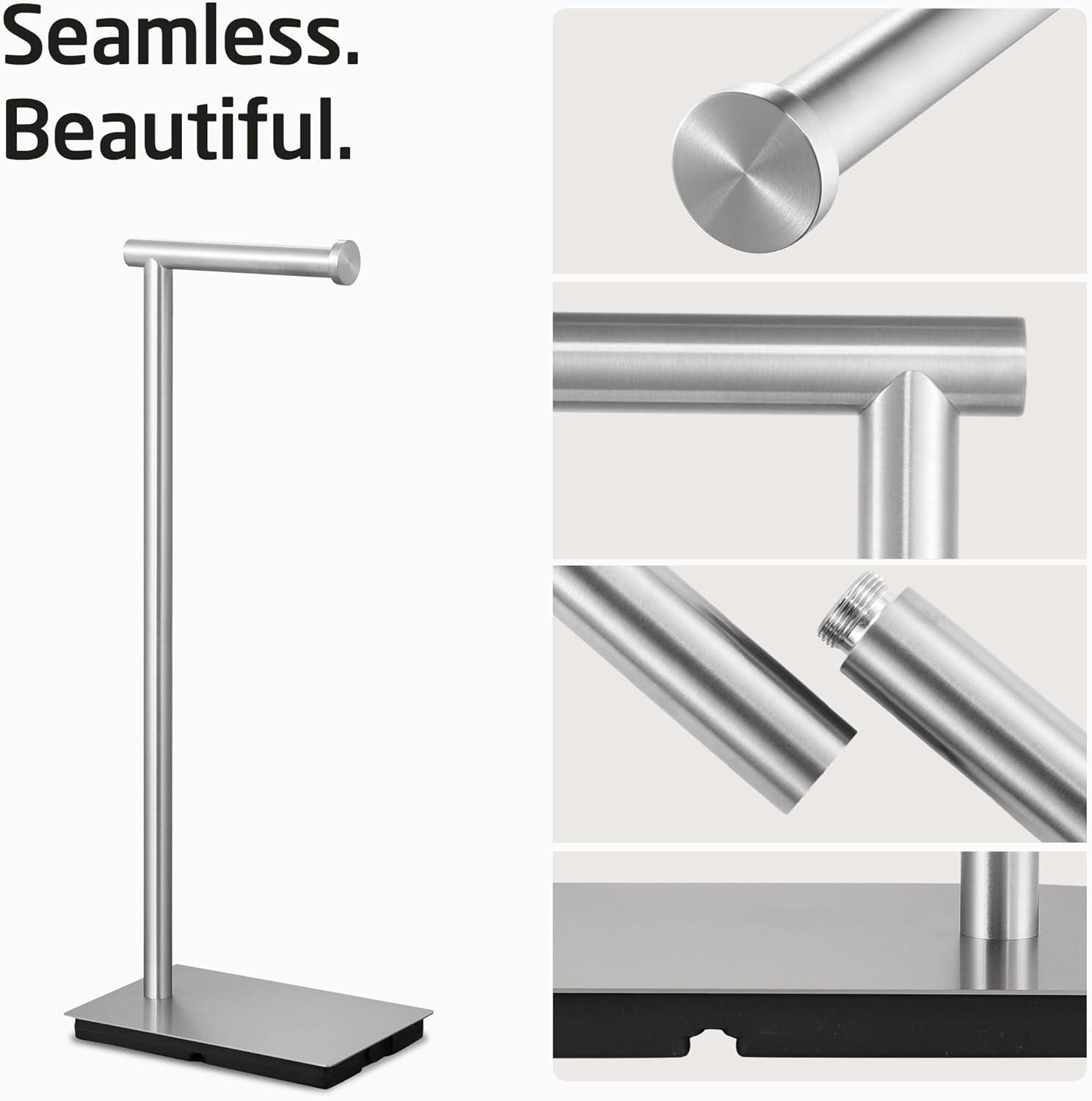 KES Freestanding Toilet Paper Holder with Weighted Base 26" H SUS304 Stainless Steel