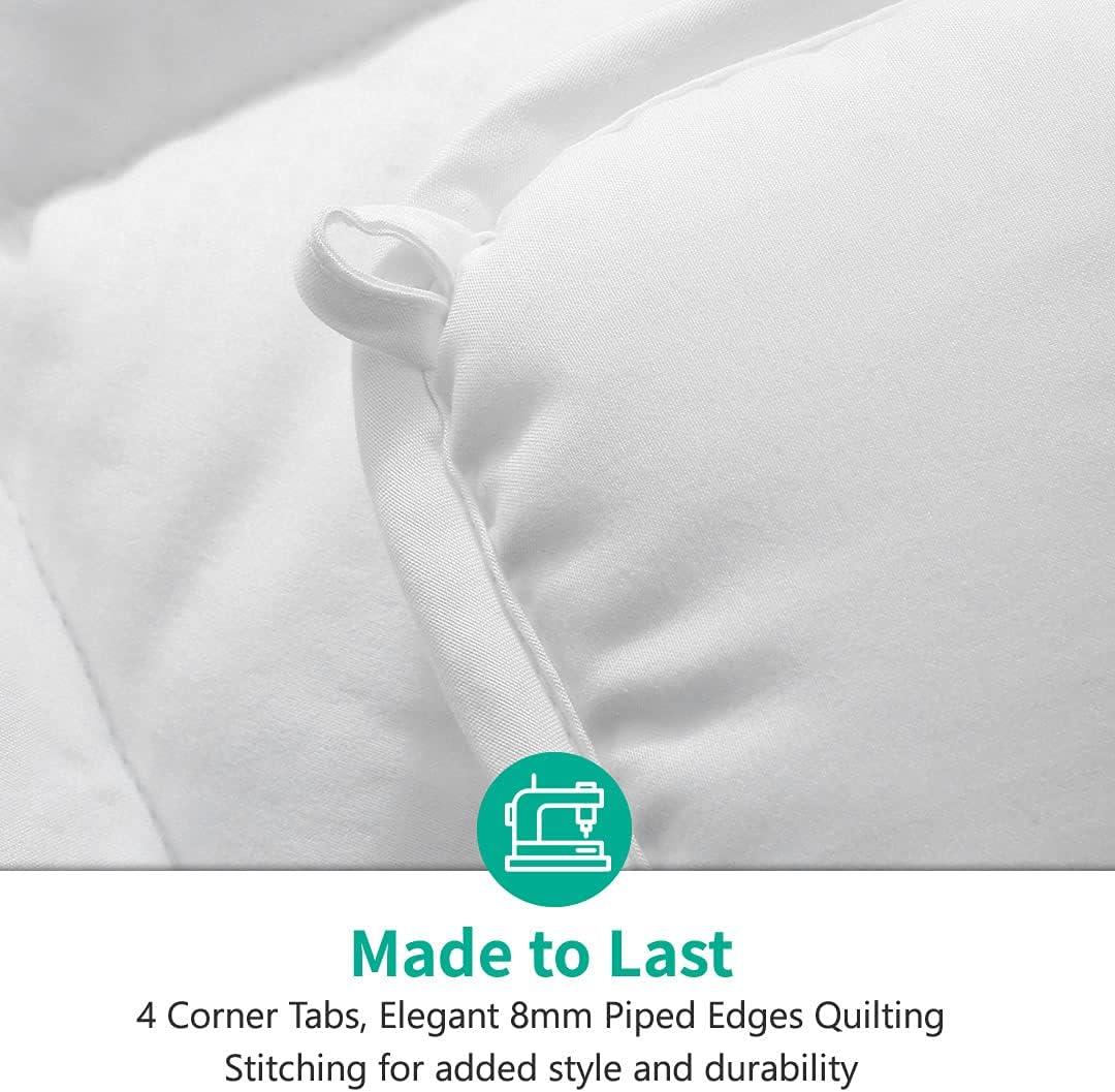 APSMILE Reversible All Season Ultra Soft Cloud Fluffy Plush Recycled Microfiber Down Alternative Full King Comforter Duvet Quilt, All White