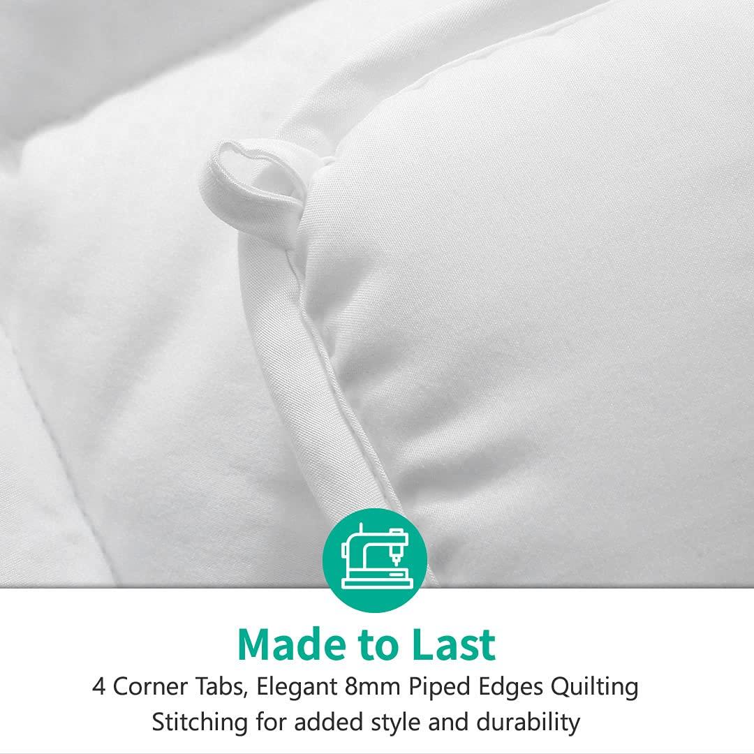 APSMILE Reversible All Season Ultra Soft Cloud Fluffy Plush Recycled Microfiber Down Alternative Full King Comforter Duvet Quilt, All White