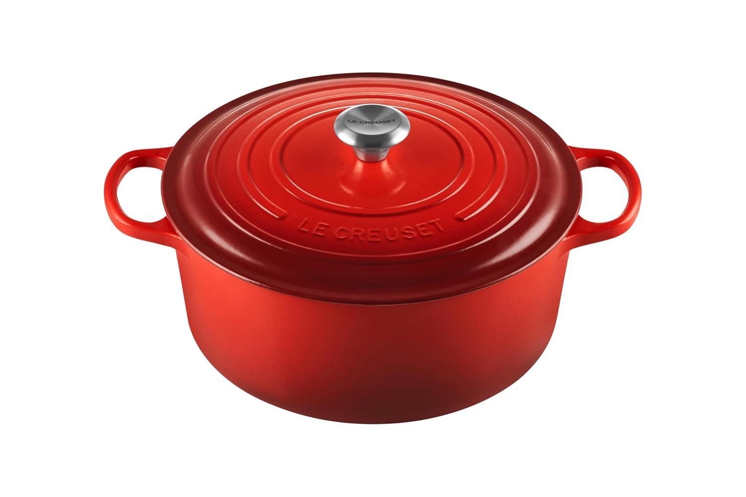 Le Creuset Enameled Cast Iron Signature Round Dutch Oven, 9 qt., Cerise