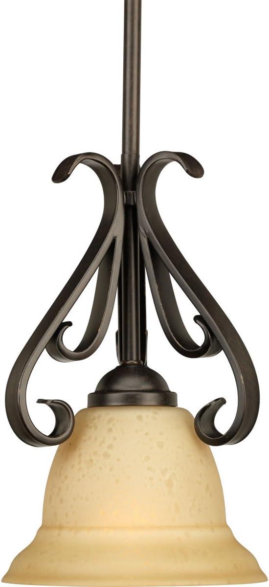 Torino Forged Bronze Mini Pendant with Bell-Shaped Glass