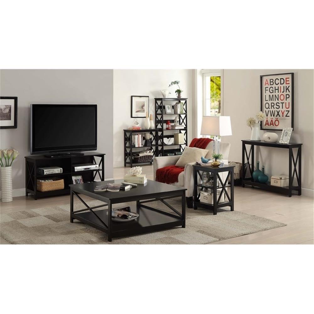 Convenience Concepts Oxford 5-Shelf Bookcase in Glossy Black Wood Finish