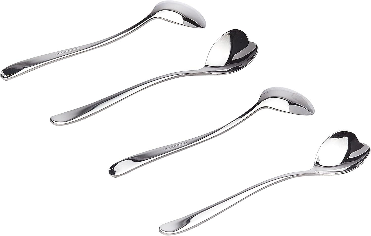 Heart-Shaped Stainless Steel Tea Spoons Set of Four