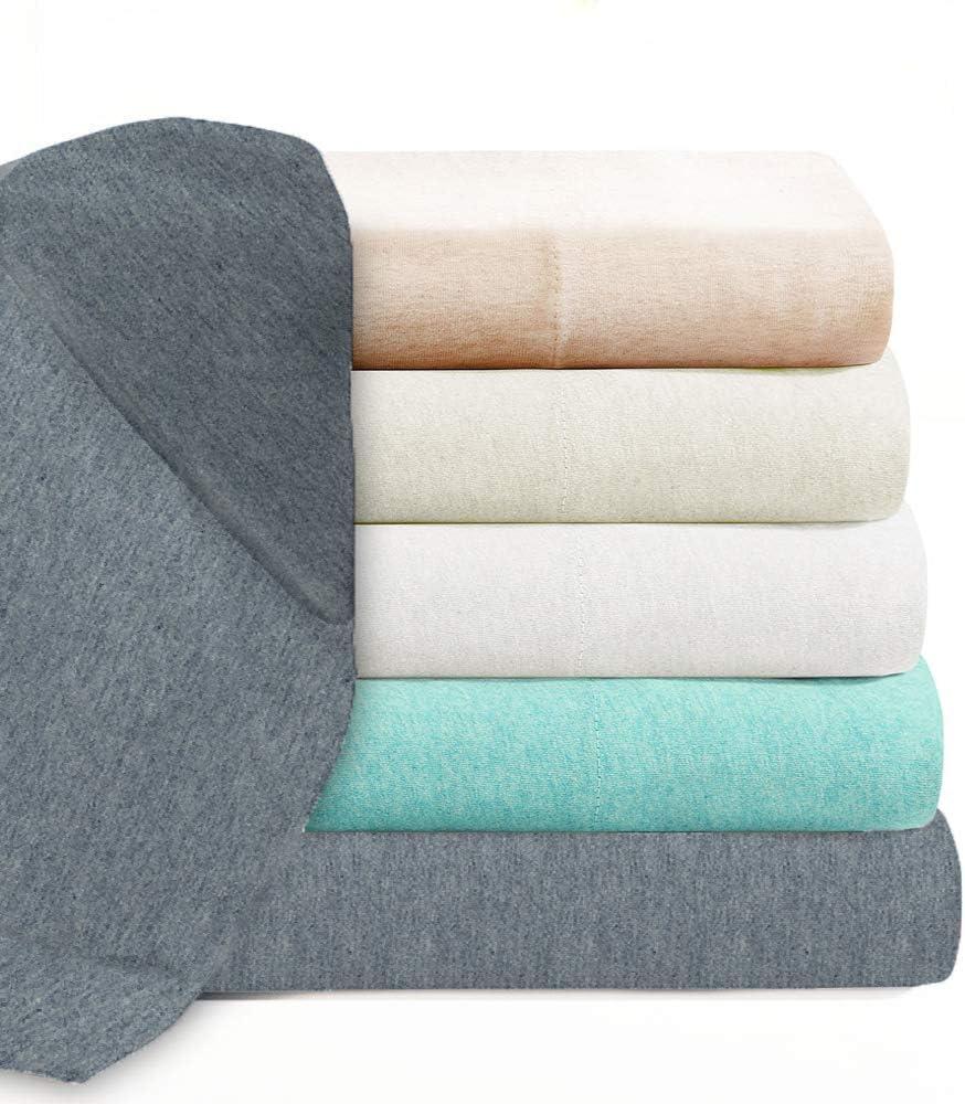 Queen 4-Piece Sheet Set, Soft Tees Luxury Cotton Modal Ultra Soft Jersey Knit Sheet Sets by Royale Linens