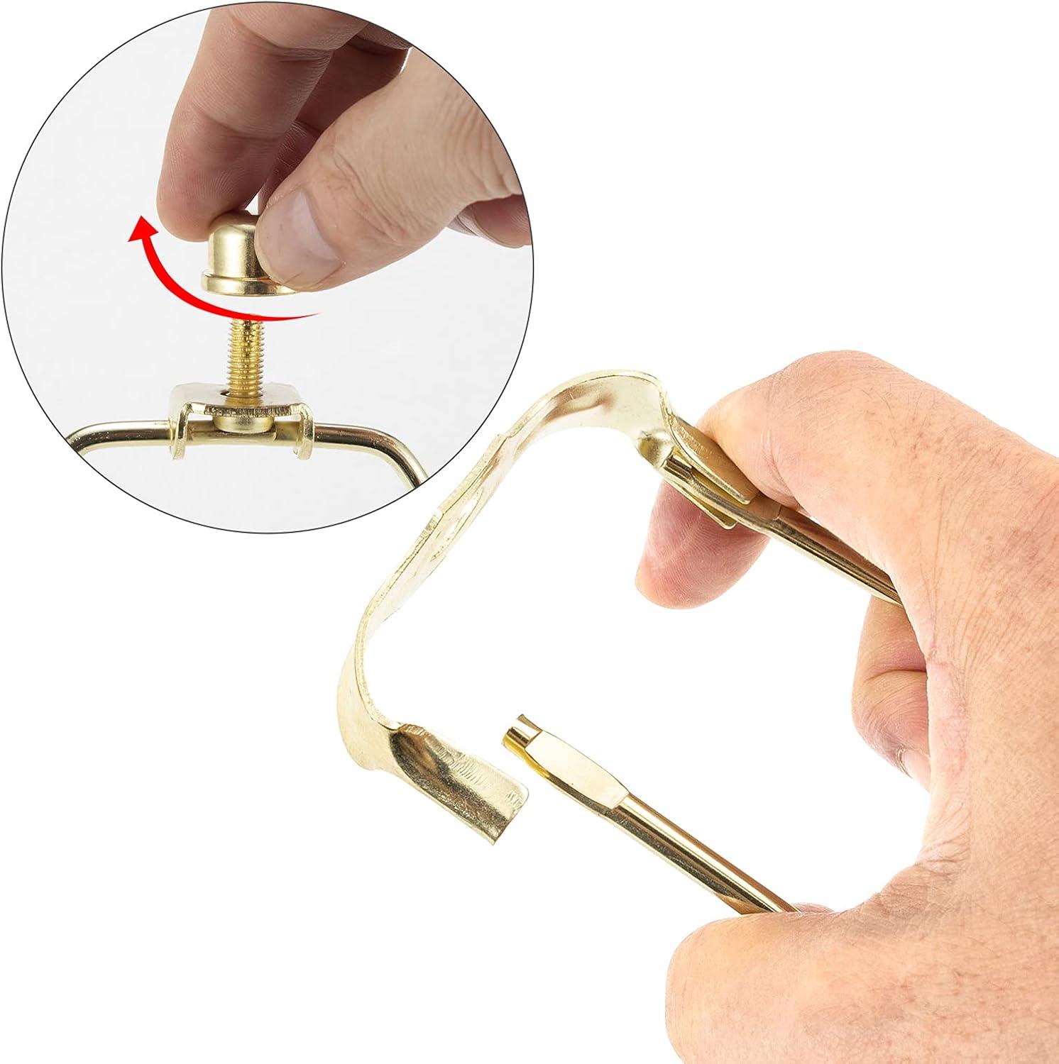 Royal Designs, Inc. Set of 2, 8 inch Polished Brass Lamp Shade Harp Holder with Lamp Finial, DIY Repair/Replacement, Heavy Duty, for Table/Floor Lamps