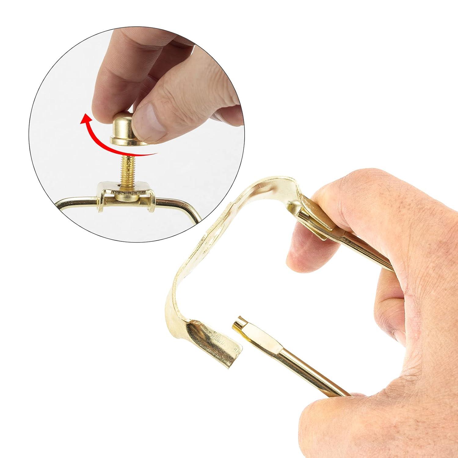 Royal Designs, Inc. Set of 2, 8 inch Polished Brass Lamp Shade Harp Holder with Lamp Finial, DIY Repair/Replacement, Heavy Duty, for Table/Floor Lamps