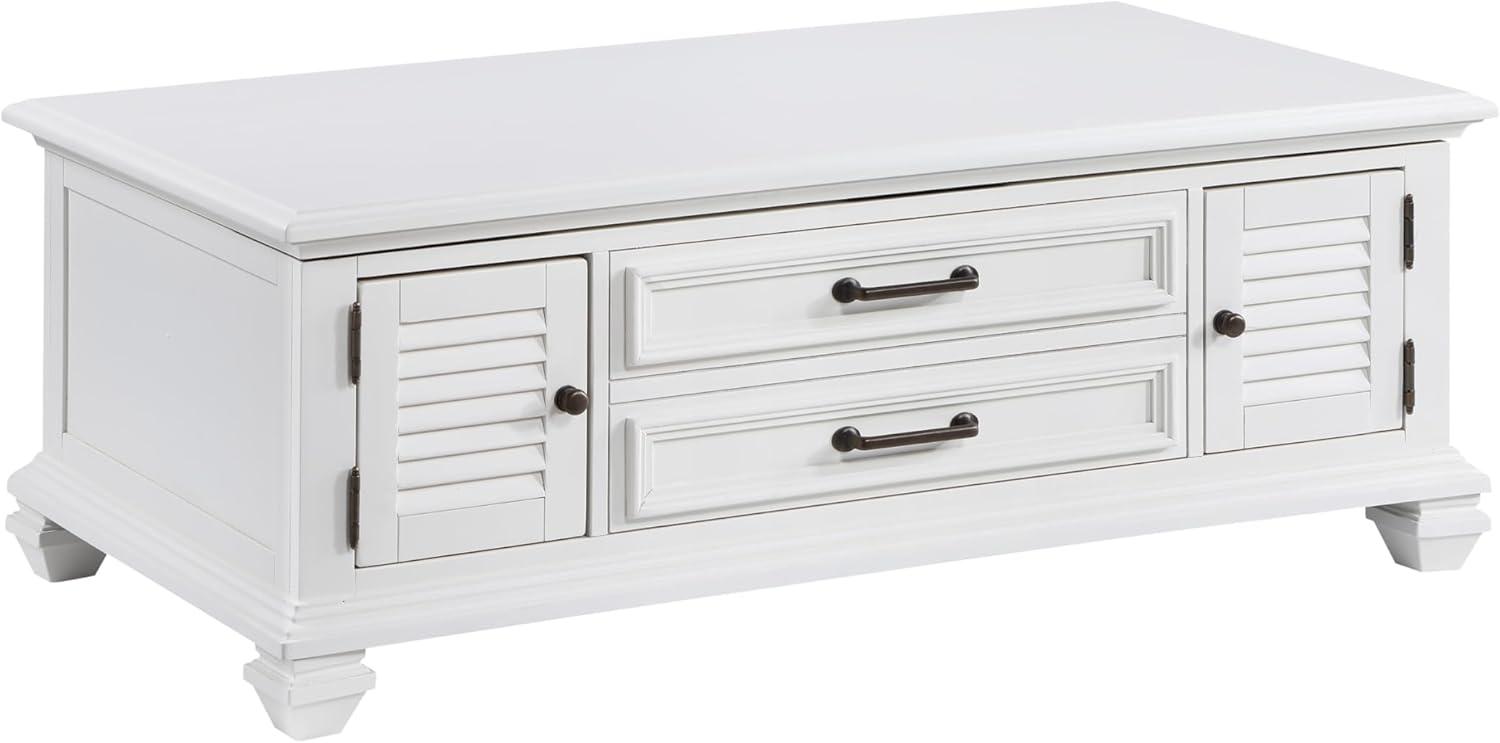 Charlestown Lift Top Coffee White - Steve Silver Co.: Modern Farmhouse, Hidden Storage