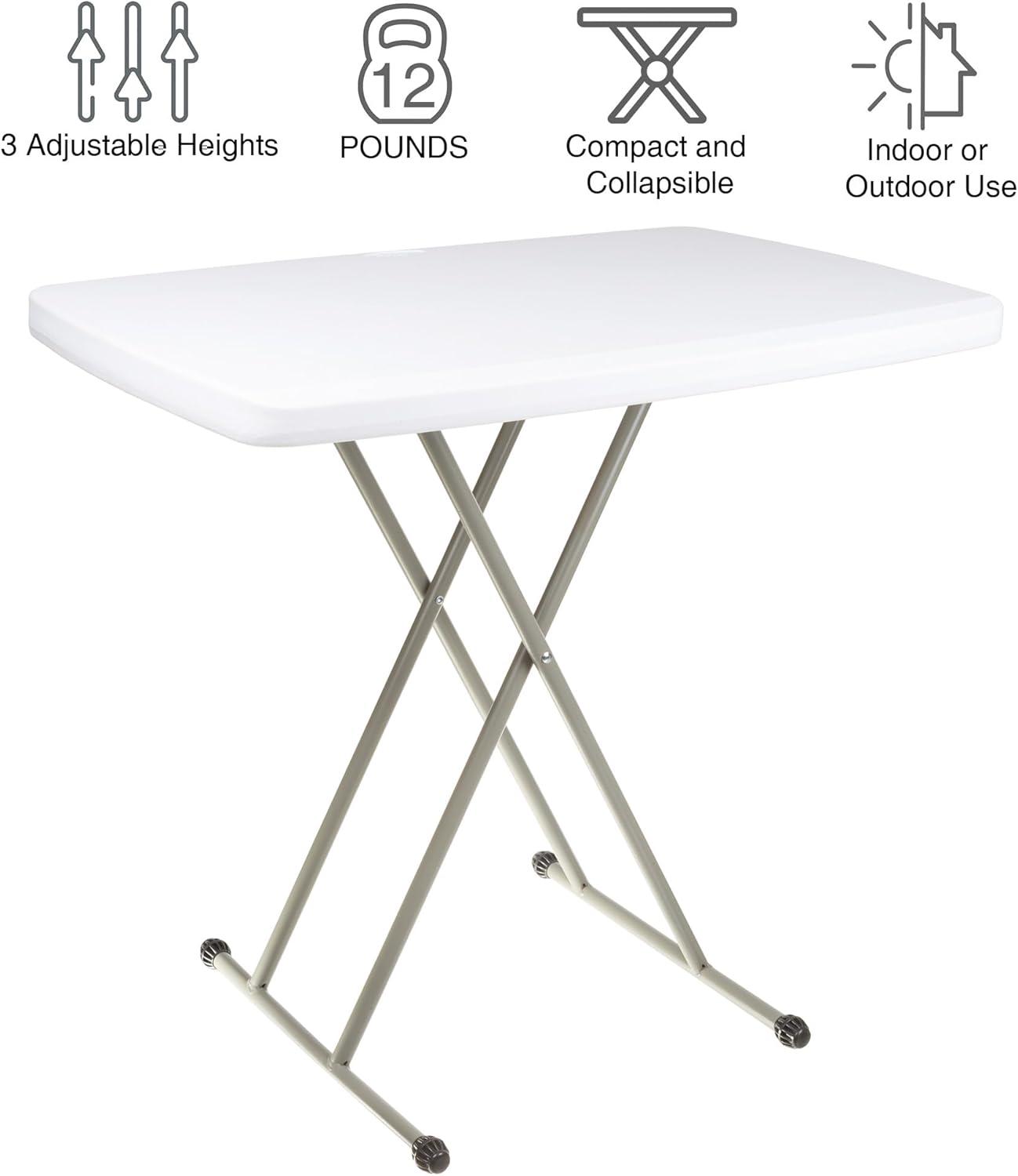 Modern White Foldable Dining Table with High Density Polyethylene Top