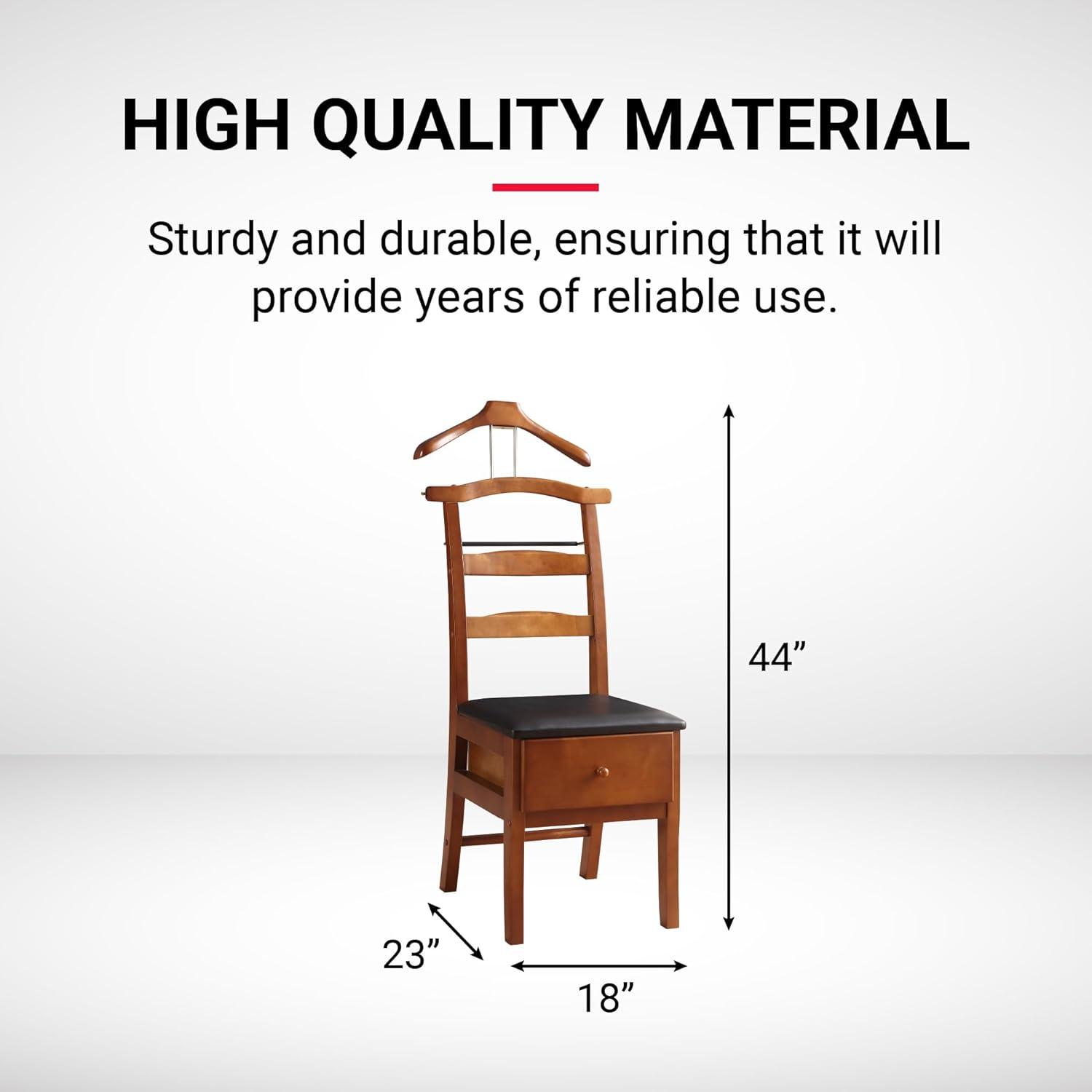 Vl16123 Manchester Chair Valet, Light Walnut Finish, Traditional Design with Solid Maple Wood