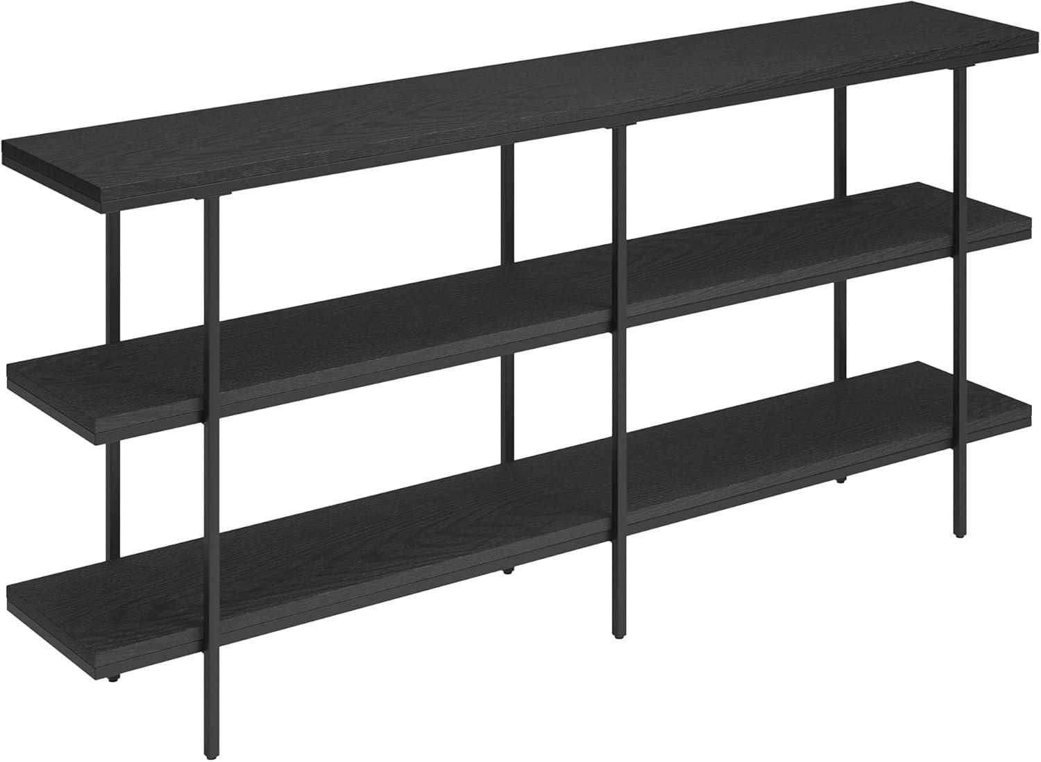 Harper 64'' Black Grain Console Table with Storage