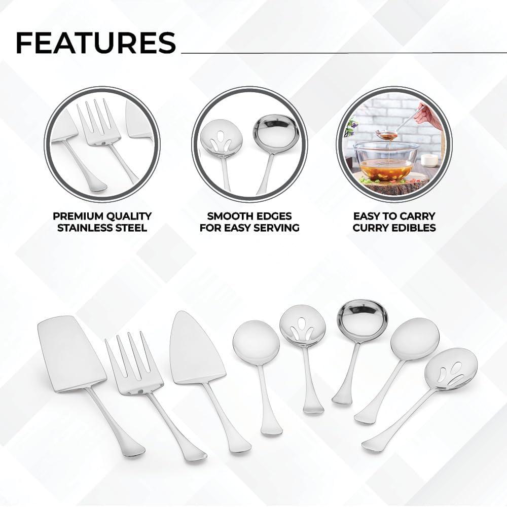 Avador Premium Stainless Steel 8-Piece Hostess Serving Utensil Set