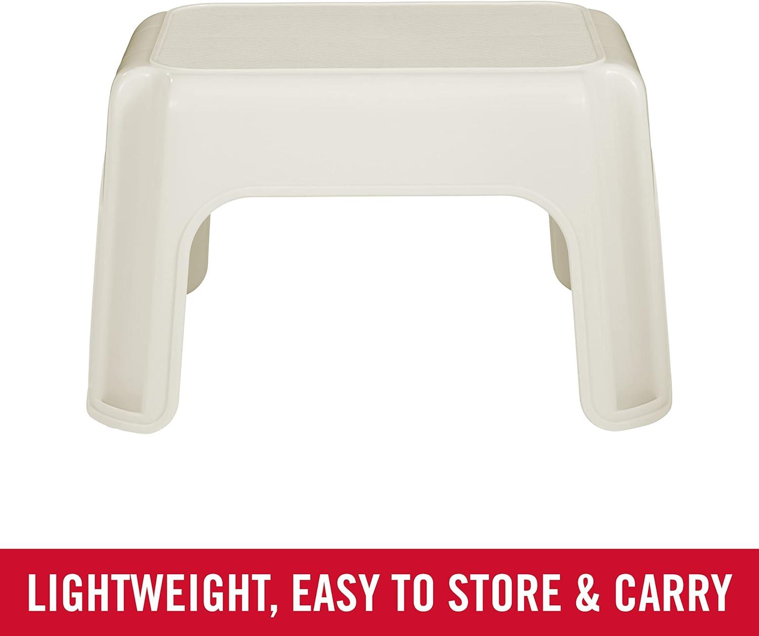 Rubbermaid 1 Step Lightweight Slip Resistant Roughneck Tough Step Stool, Ivory