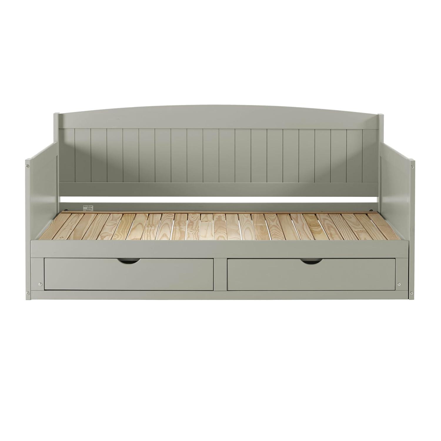 Alaterre Furniture King Harmony Kids' Daybed with Conversion Dove Gray