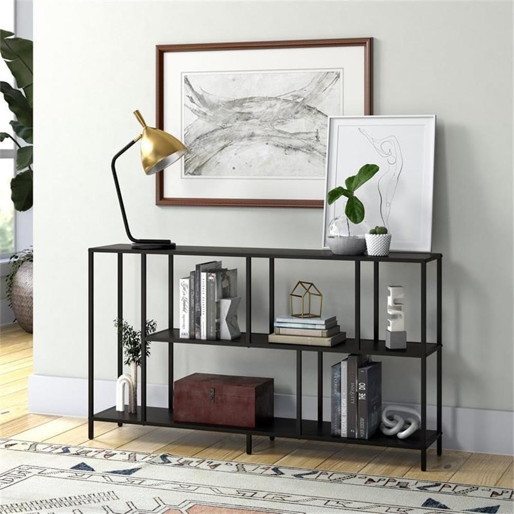 Evelyn&Zoe Winthrop 52" Wide Rectangular Console Table, Blackened Bronze