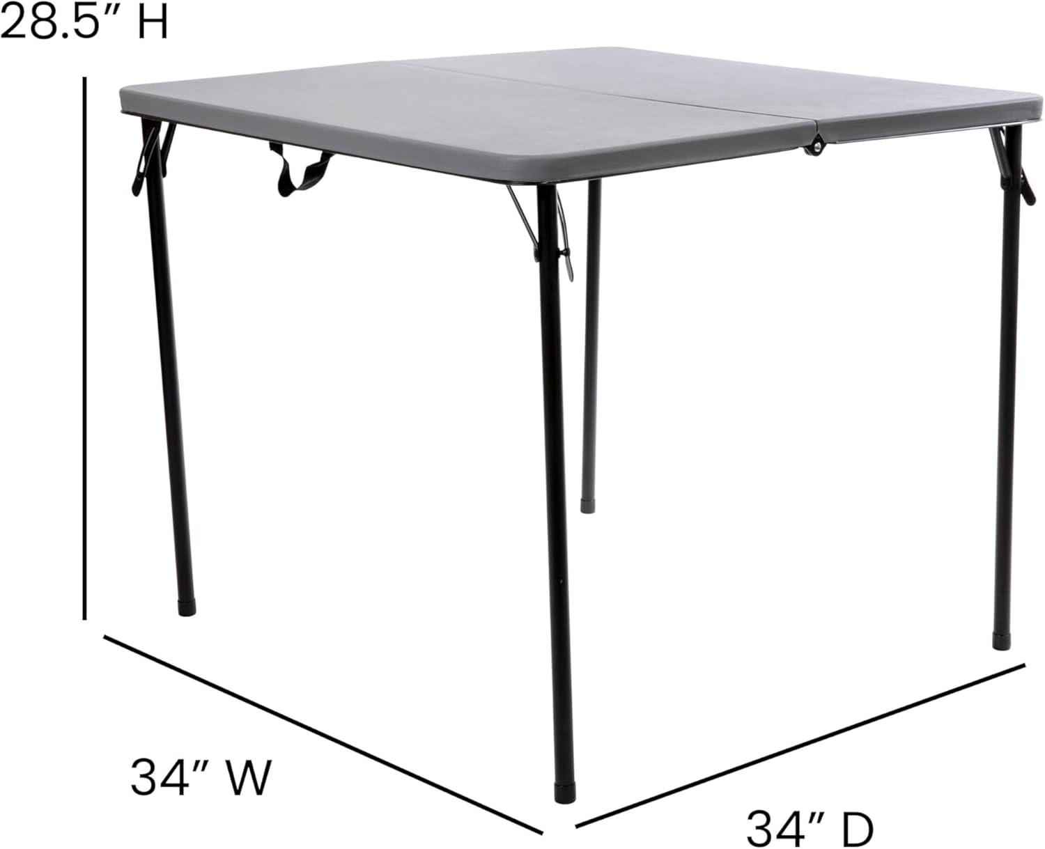 Noah 2.83' Square Plastic Folding Event Table with Carrying Handle