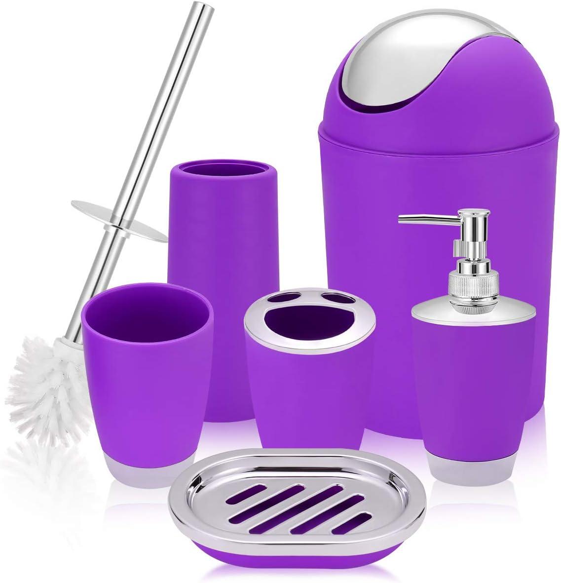 6 Pieces Bathroom Accessories Sets, Bathroom Set Ensemble Bathroom Toothbrush Holder Set