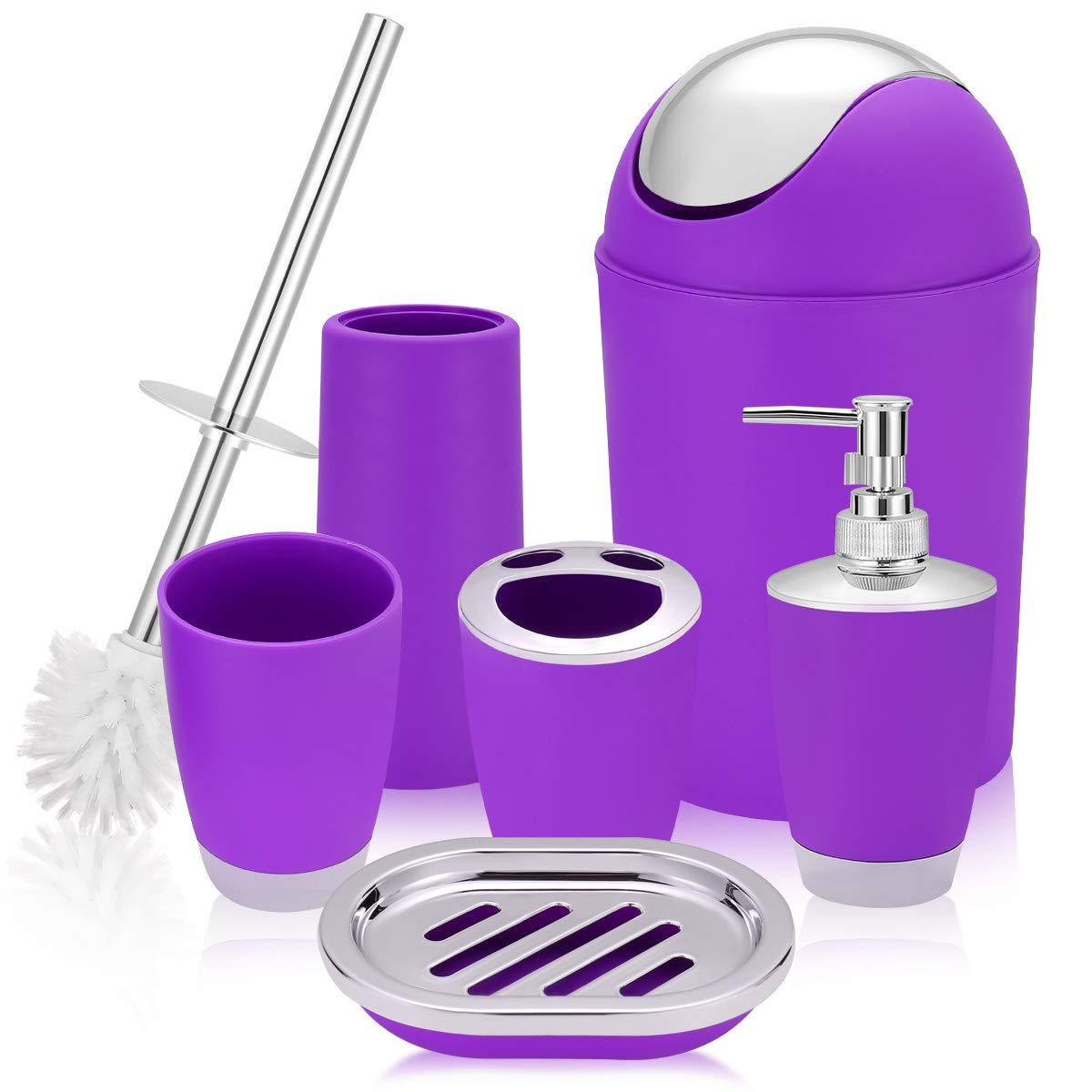 6 Pieces Bathroom Accessories Sets, Bathroom Set Ensemble Bathroom Toothbrush Holder Set