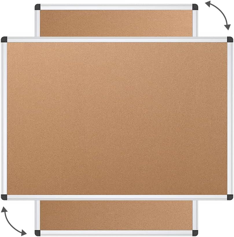 VIZ-PRO Cork Notice Board, 24 X 18 Inches, Silver Aluminium Frame