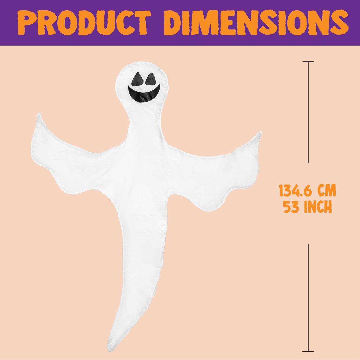 Smiling White Polyester Halloween Tree Wrap Ghost