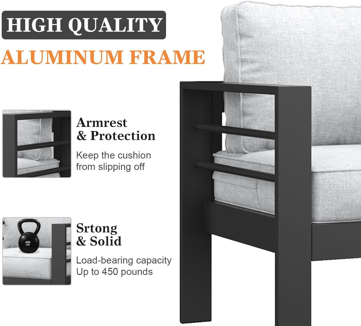 LayinSun Alturas Standalone Product 4 Piece Sofa Seating Group With Cushions