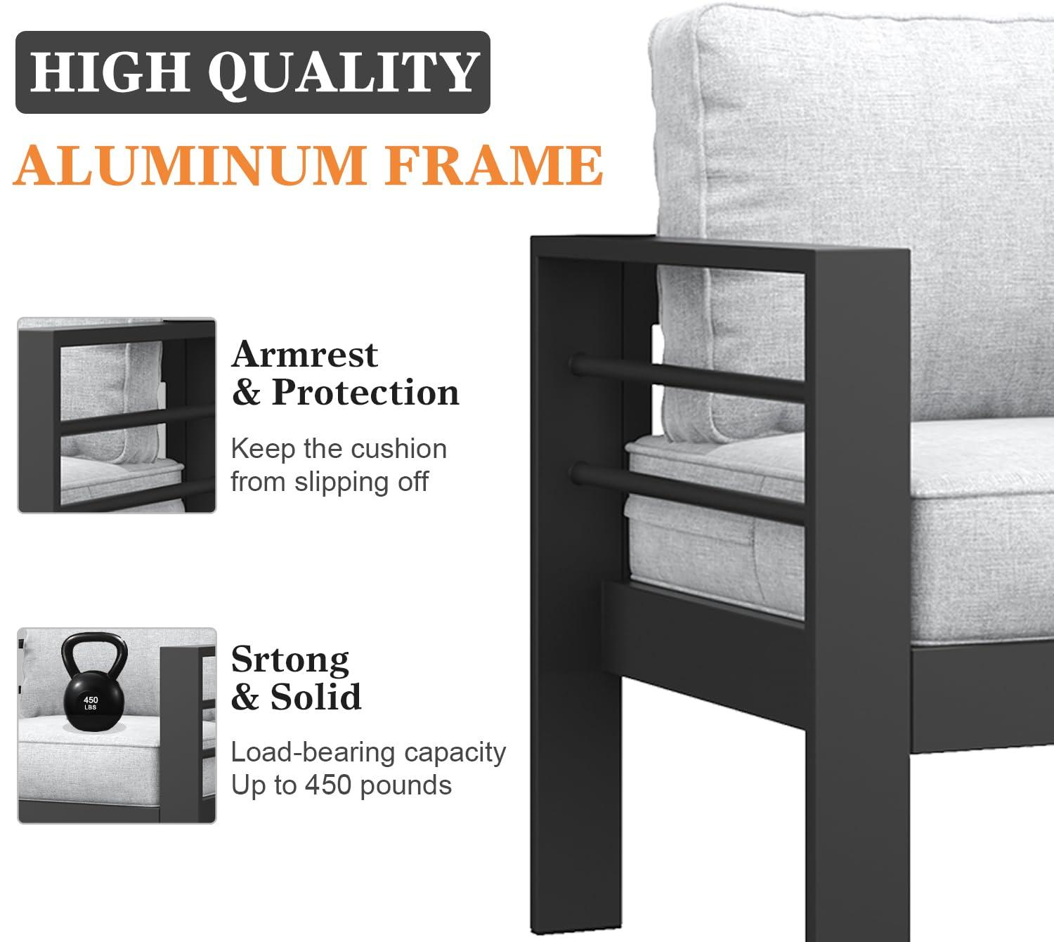 LayinSun Alturas Standalone Product 4 Piece Sofa Seating Group With Cushions