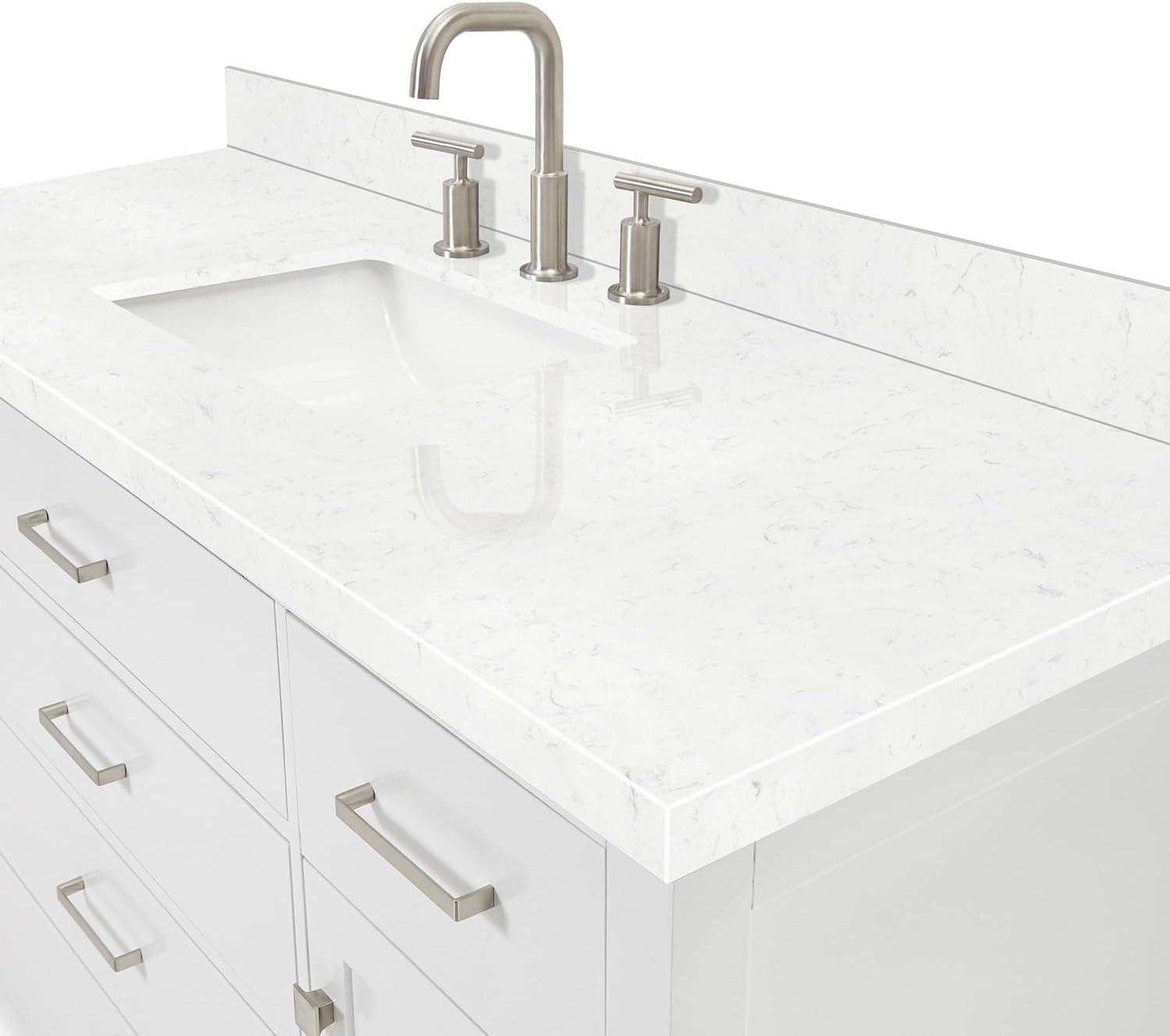 Ariel H060scqrvo Bristol 60" Free Standing Single Basin Vanity Set - White