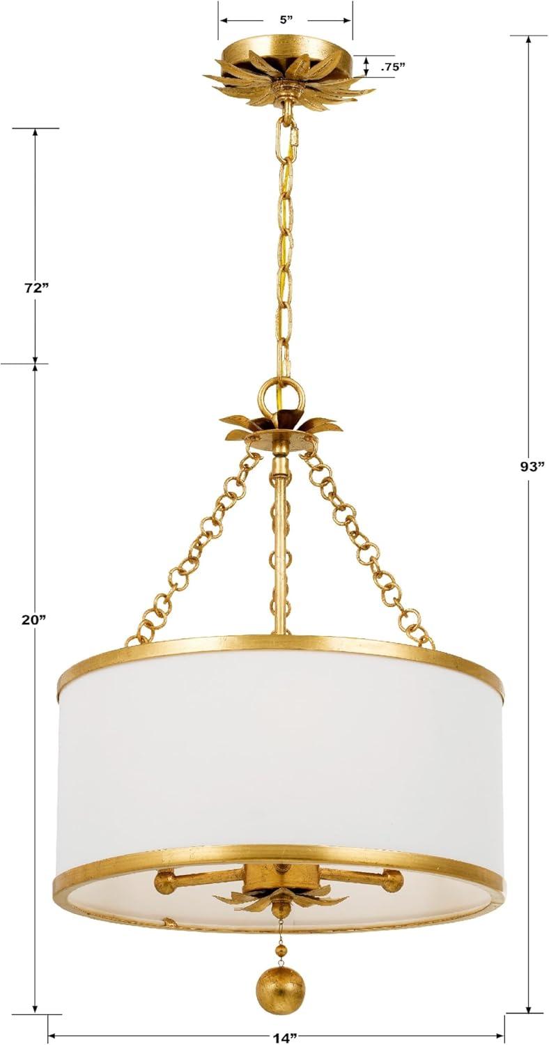 Crystorama Lighting Broche 3 - Light Chandelier in  Antique Gold