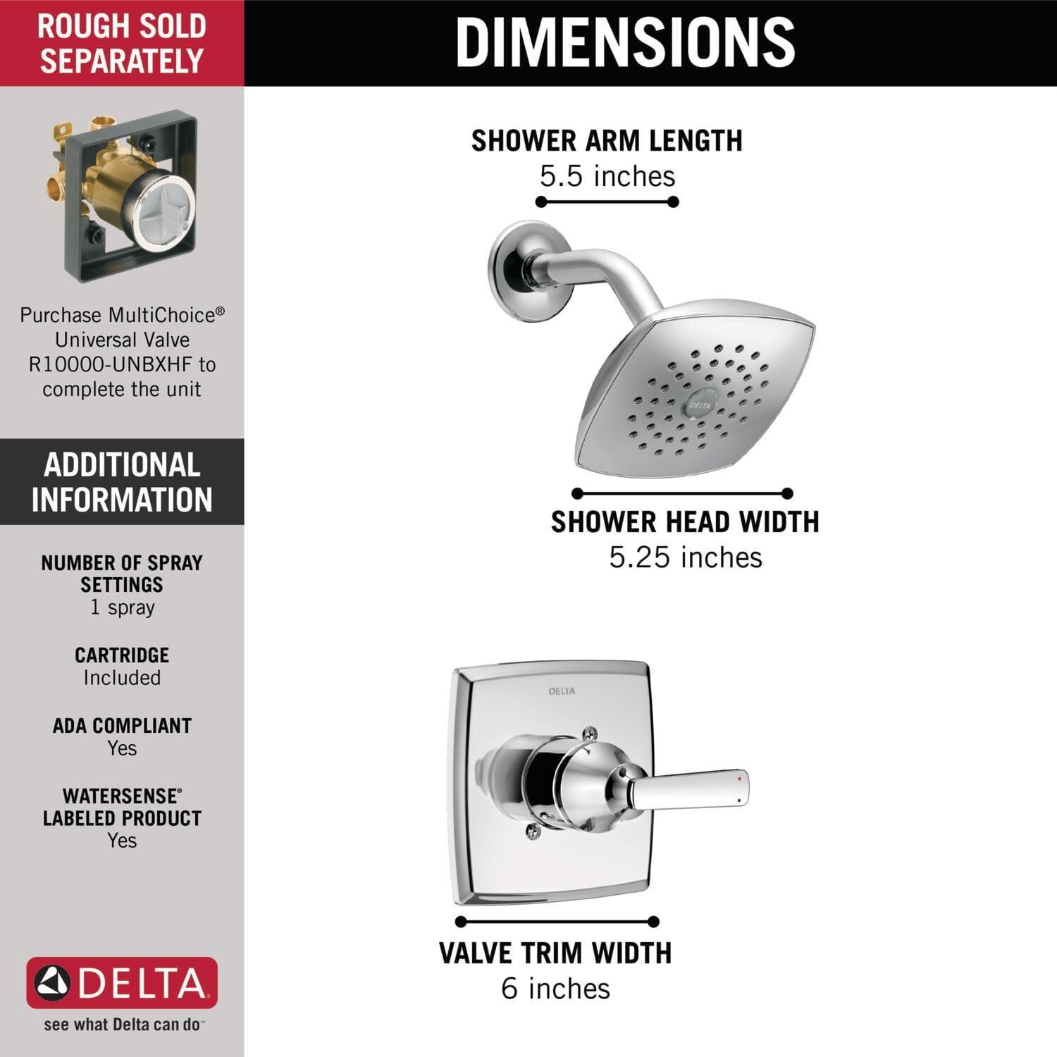 Ashlyn 14 Series Single-Function Shower Faucet Set, Shower Valve Trim Kit