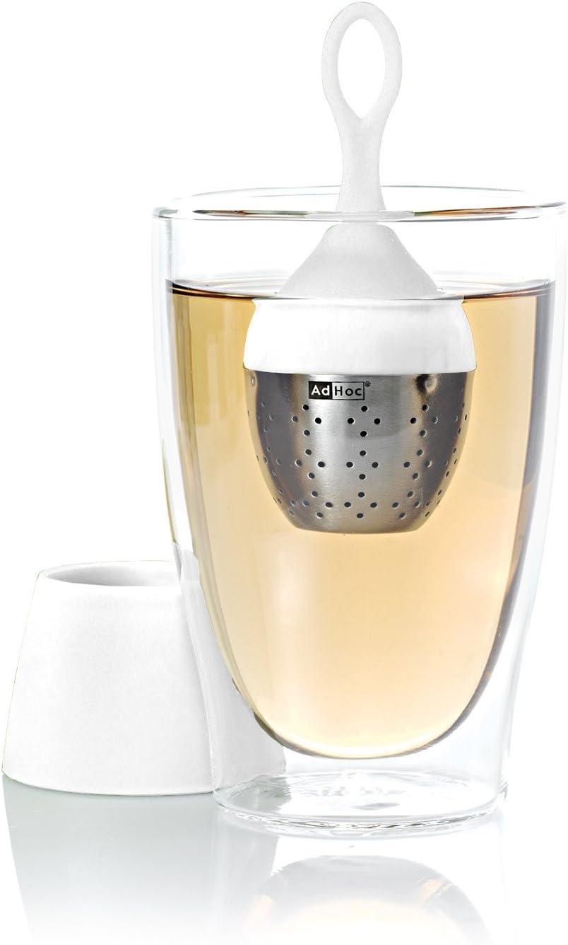 Light Gray Stainless Steel Floating Tea Infuser with Stand